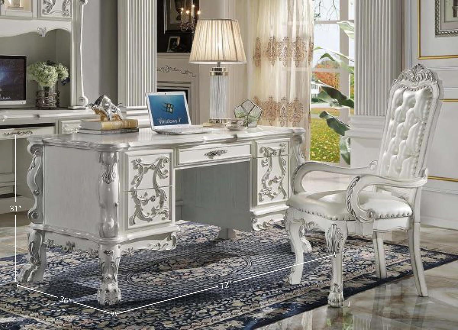 Acme Dresden EXECUTIVE WRITING DESK Bone White Finish