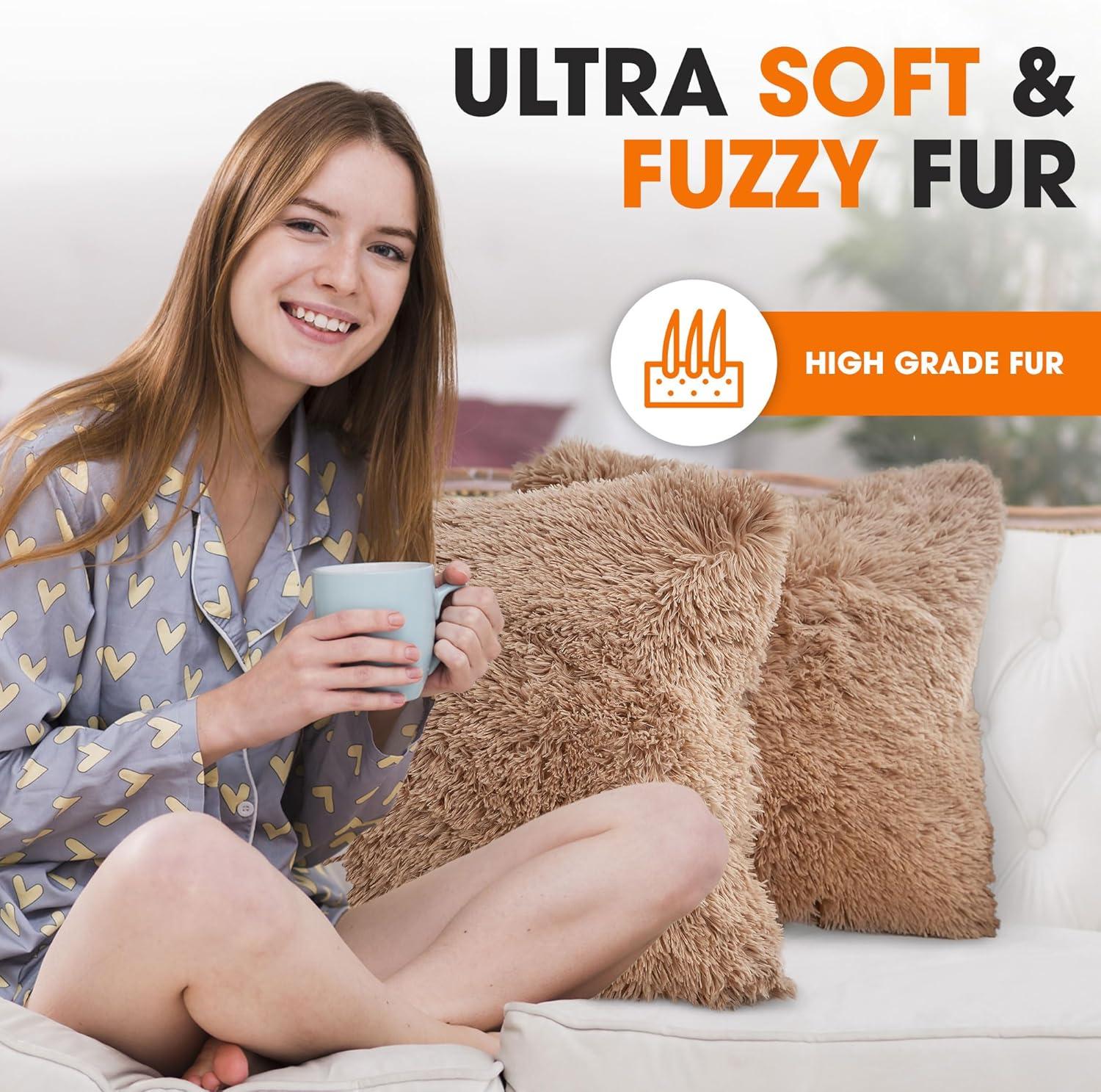 Faux Fur Throw Pillow