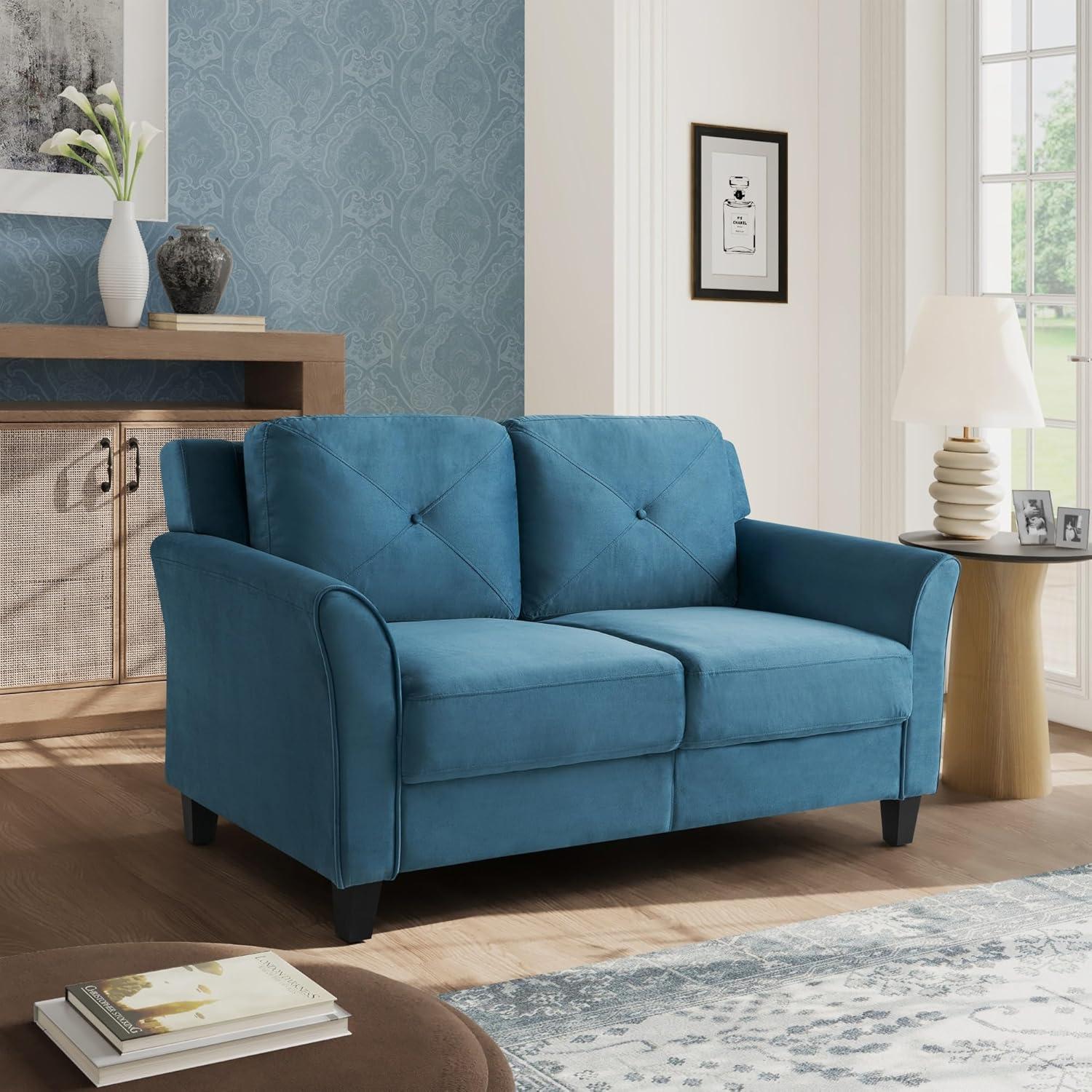 Lifestyle Solutions Harper Loveseat Blue Velvet