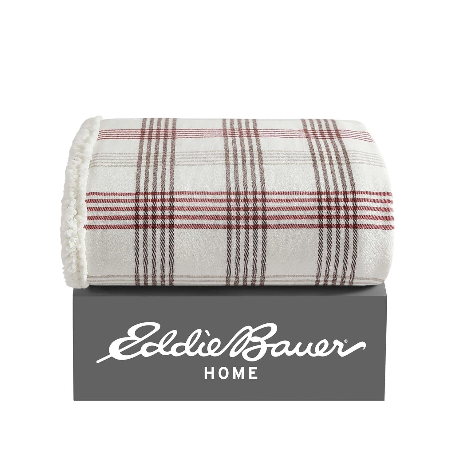 Eddie Bauer Eddie Bauer Printed Flannel/Sherpa Throw Blankets