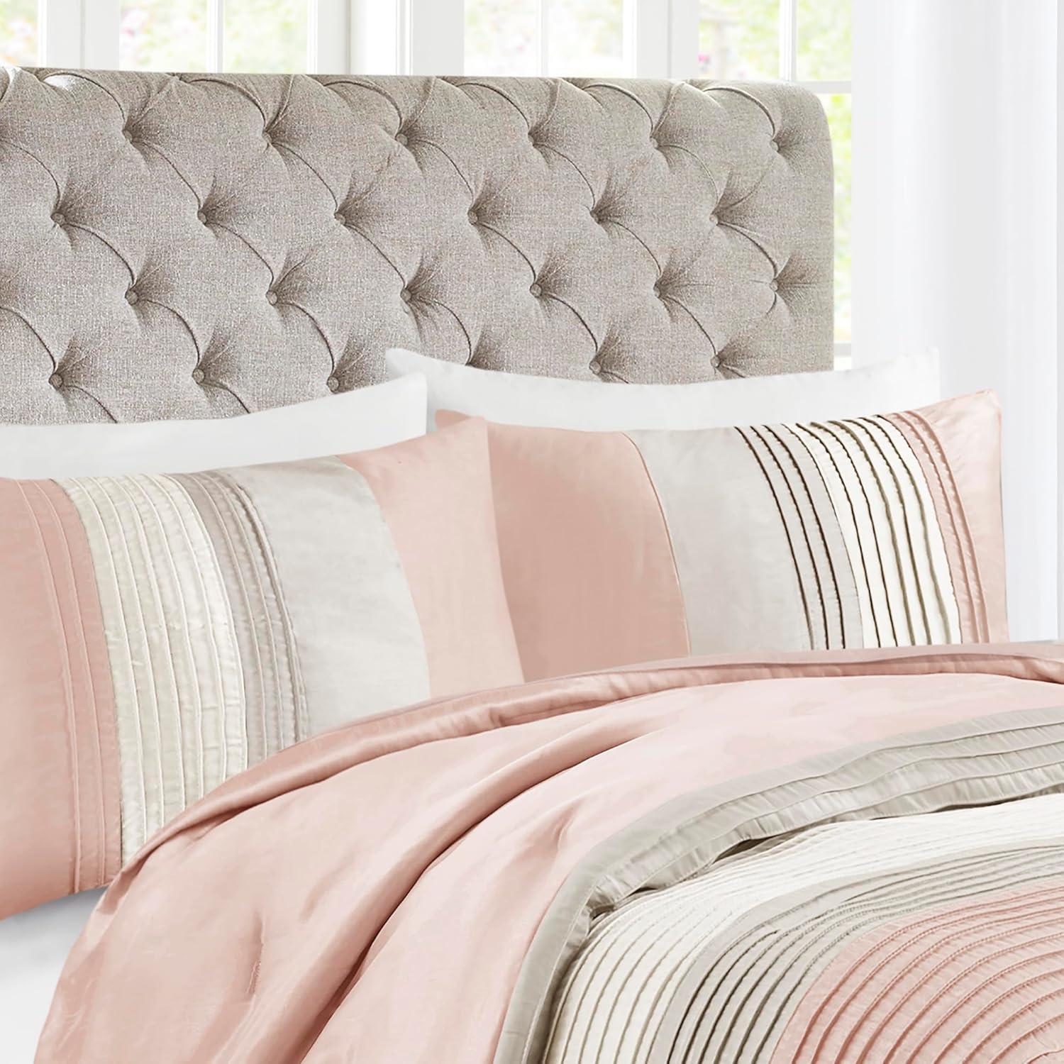 Madison Park Amherst 7 Piece Striped and Pleated Comforter Set & Reviews | Wayfair