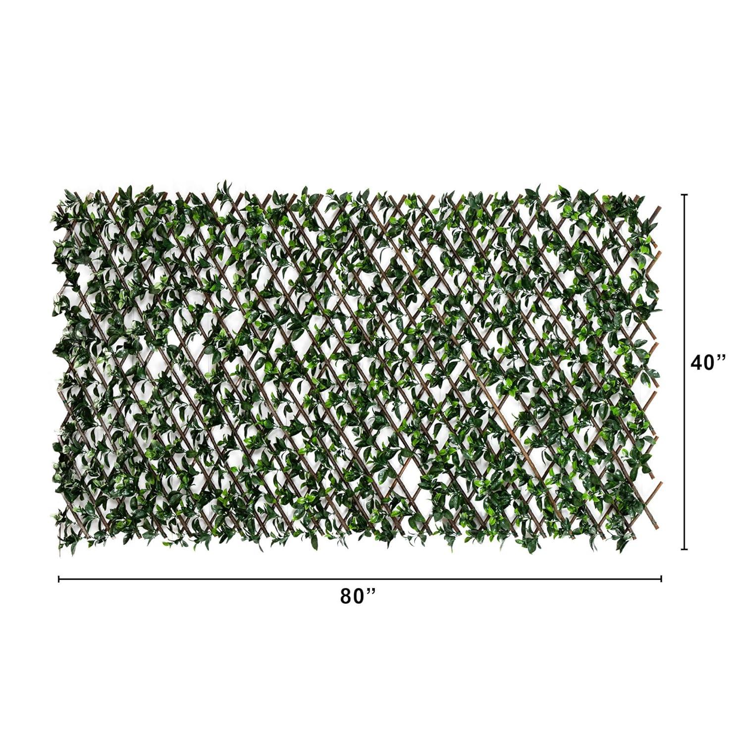 Nearly Natural 40in. x 80in. UV Resistant Artificial Gardenia Expandable Privacy Fence Screen (Indoor/Outdoor)