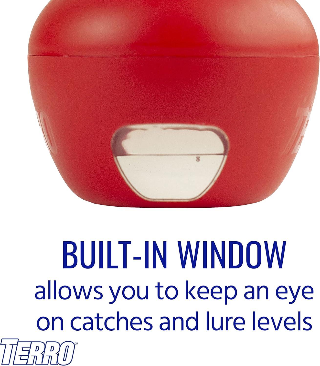 TERRO T2503-3 Ready-to-Use Indoor Fruit Fly Trap with Built in Window - 6 Traps + 270 Day Lure Supply