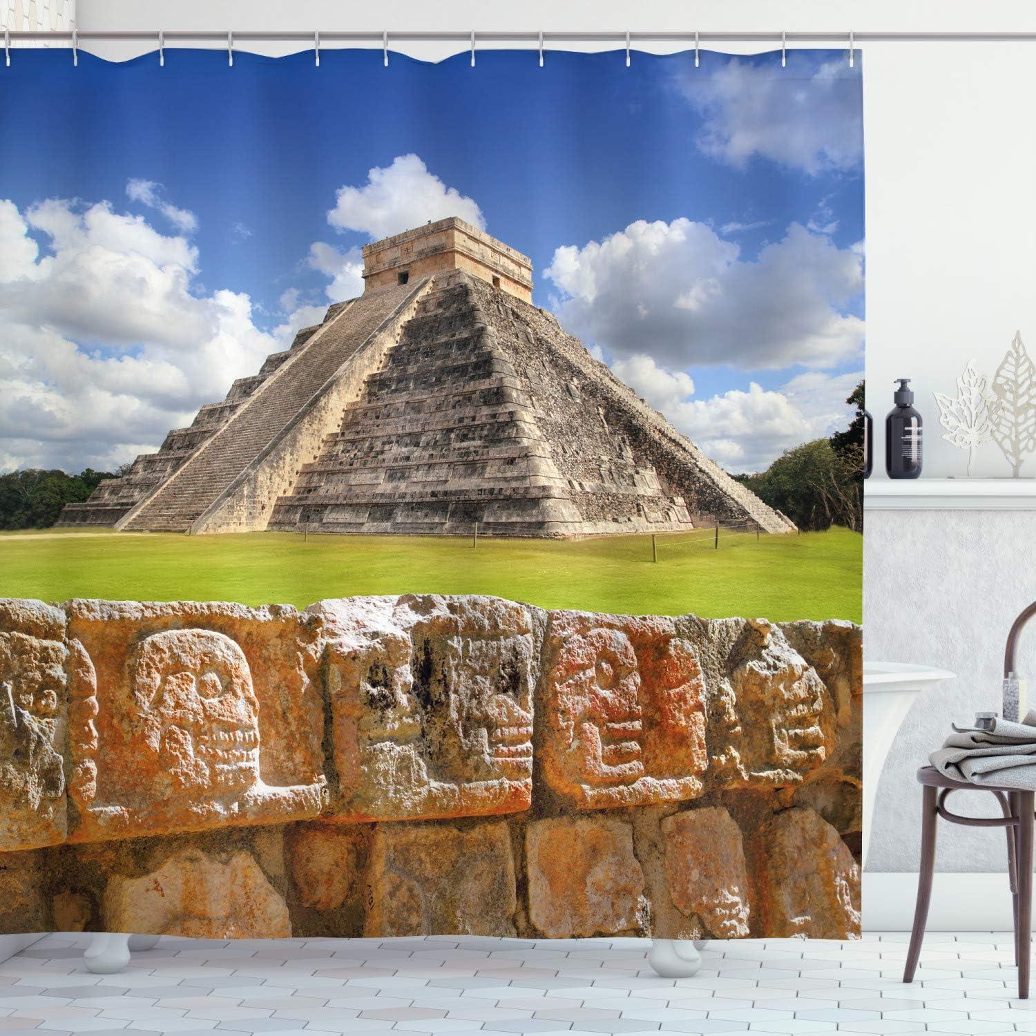 Ambesonne Antique Shower Curtain, Old Vintage, 69"Wx70"L, Petrol Blue Marigold