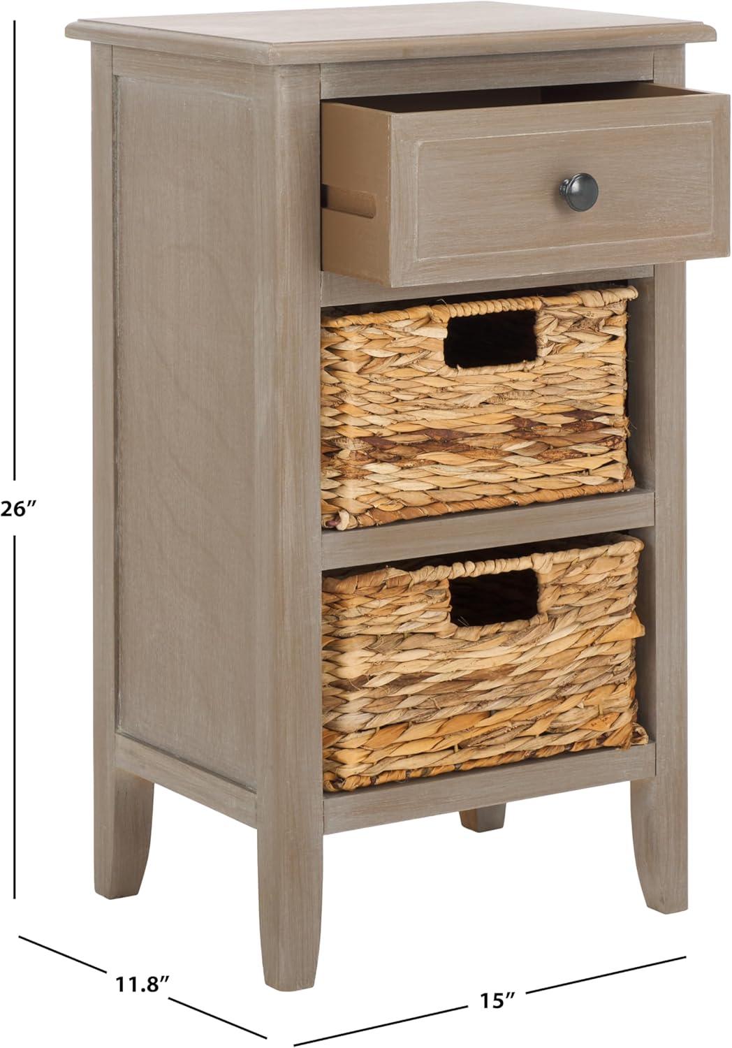 Everly Drawer Side Table - Taupe - Safavieh.