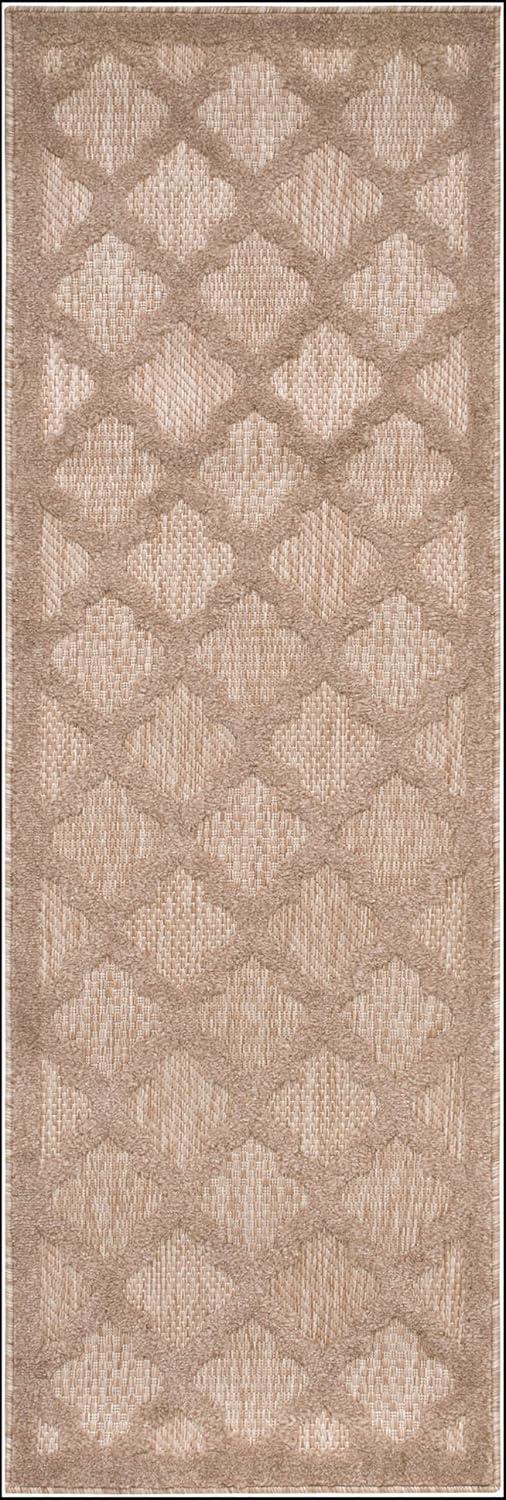 Nourison Trellis Outdoor Runner Rug Natural Beige 2' x 6'