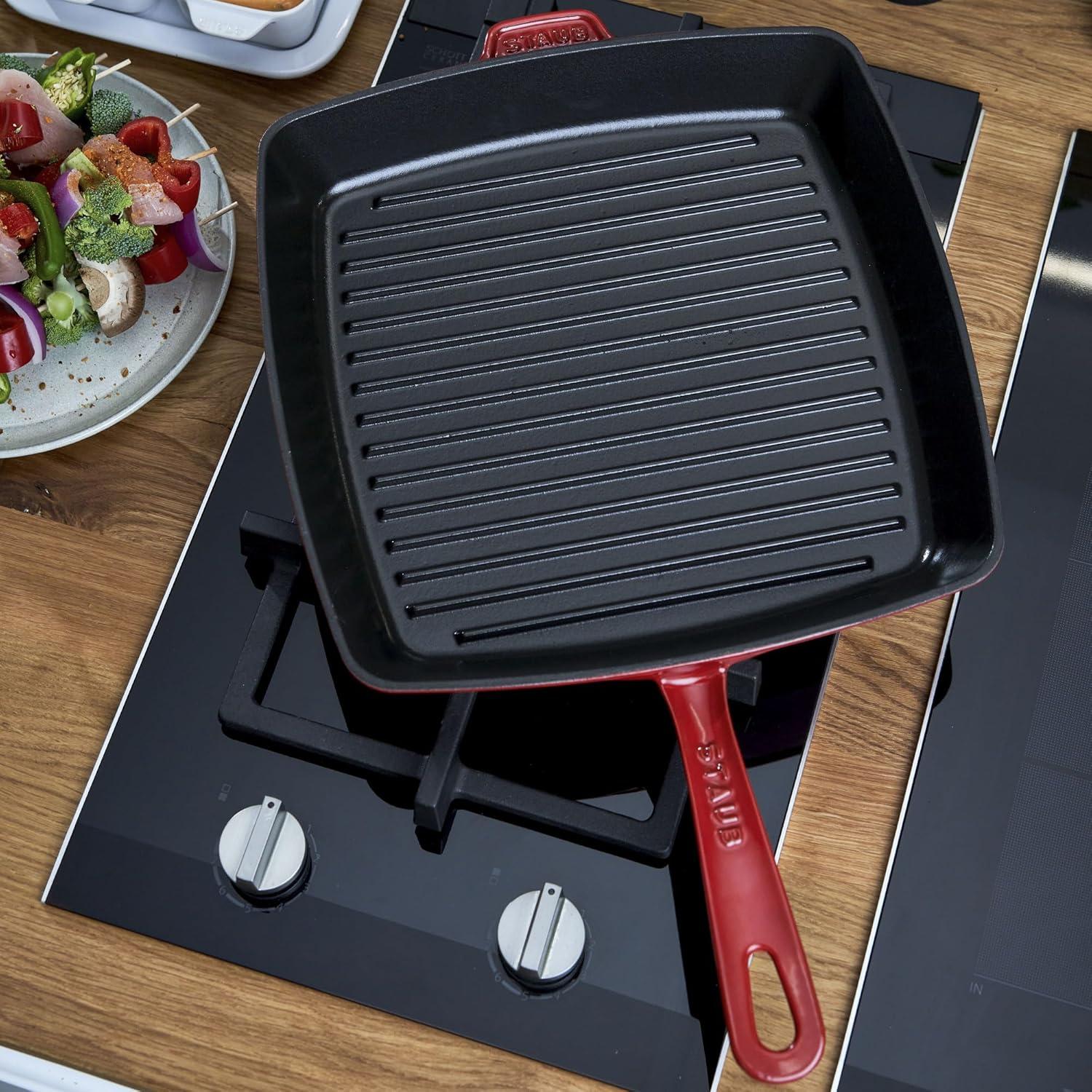 Staub 12" Lilac Enameled Cast Iron Square Grill Pan