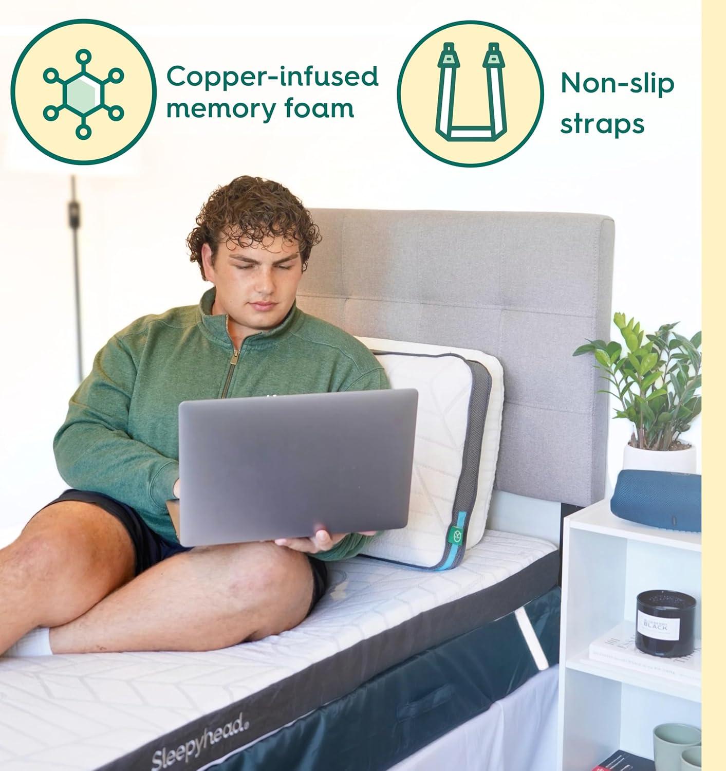 Sleepyhead Twin XL 2 Inch Copper Infused Cooling Memory Foam Mattress Topper – Washable Cover, Thick & Comfortable College Dorm Bedding Pad, Dorm Room Essentials (XL Twin 2")