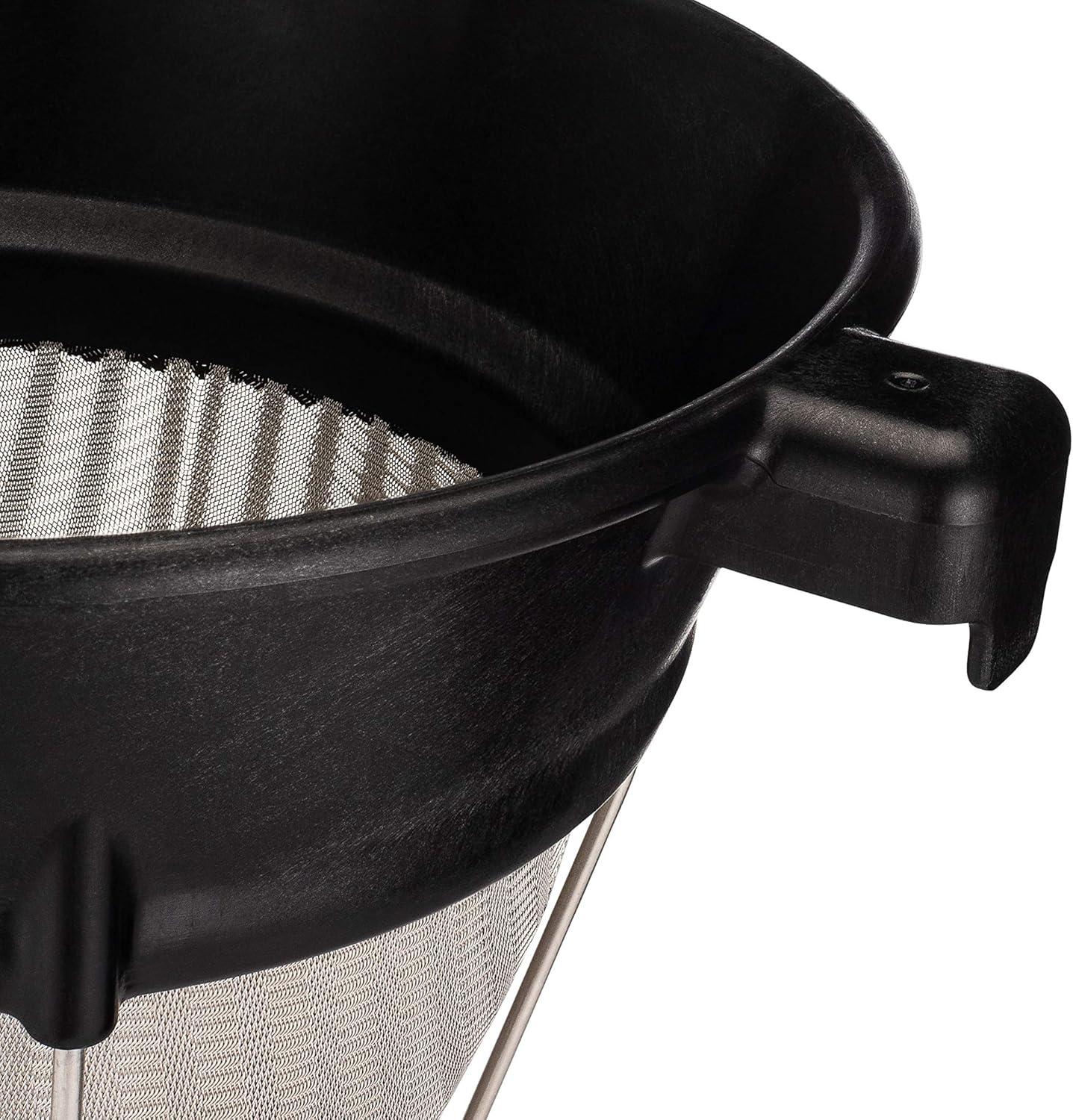 10" Black Composite and Stainless Steel Bouillon Strainer