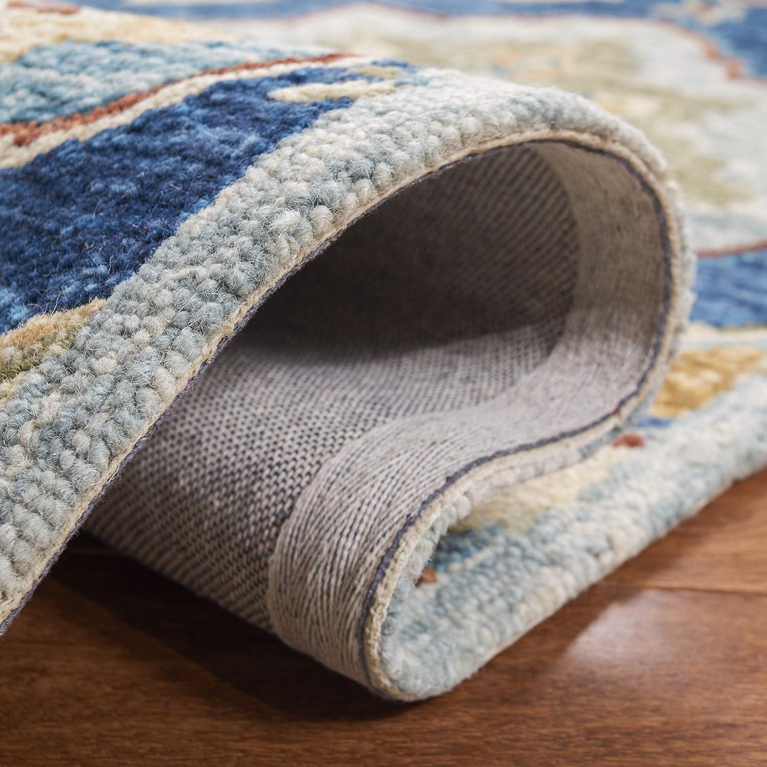 Suzani SZN503 Hand Tufted Area Rug - Navy/Green - 6'x6' - Safavieh.