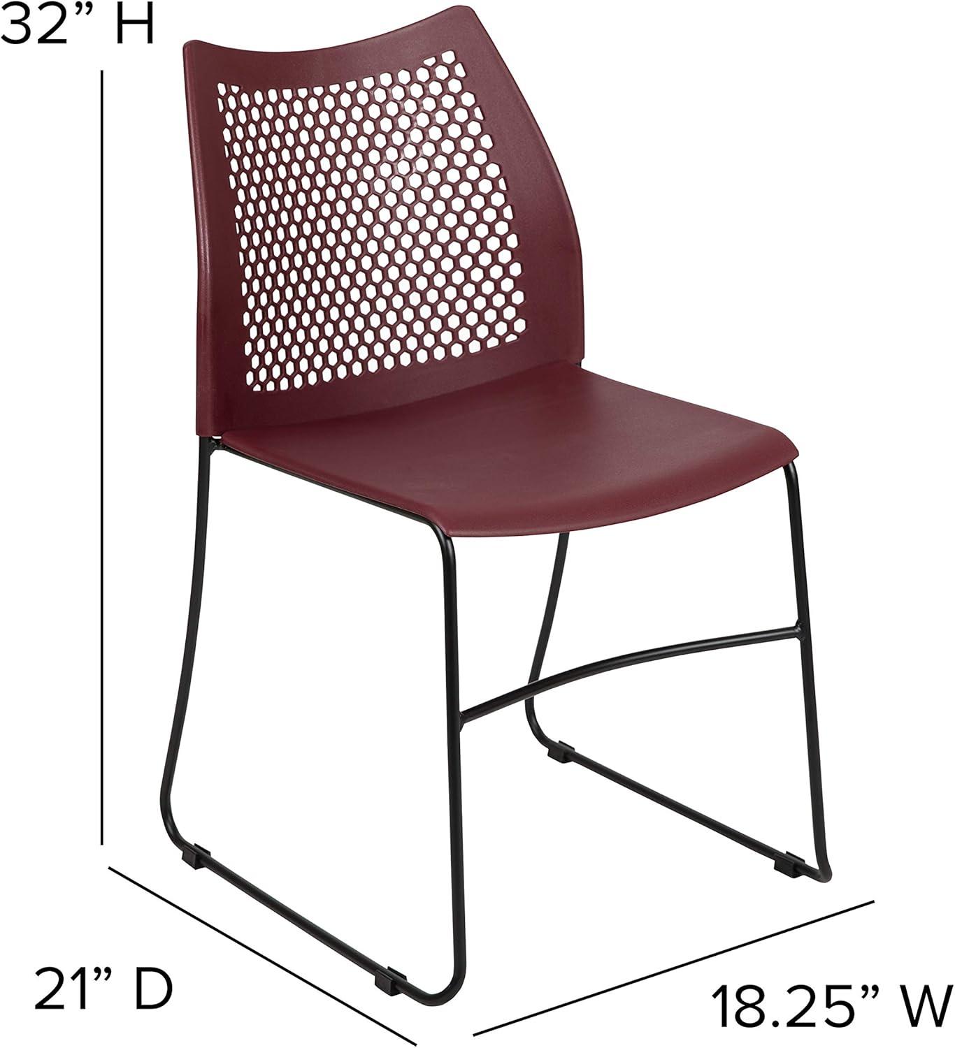 Antonia 661 lb. Capacity Stack Chair with Air-Vent Back and Powder Coated Sled Base