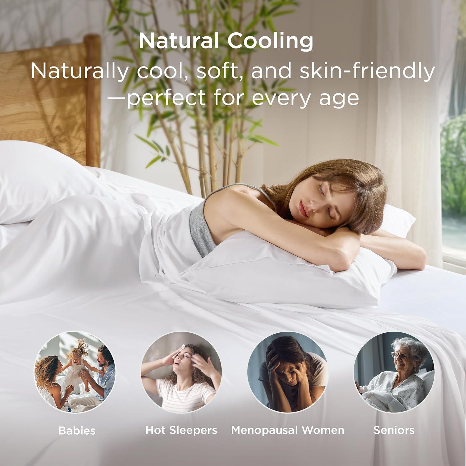 Bedsure Bedsure Pillow Cases Queen Size Set Of 2 - Polyester & Rayon Derived From Bamboo Cooling Pillowcase, Breathable, Soft And Wrinkle-Free Pillow Covers With Envelope Closure, Gifts, 20X30 Inches