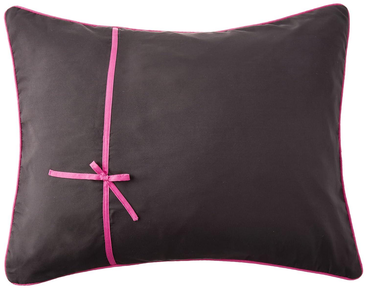 VCNY Home Kids' Sophie 8-Piece Black/Pink Polka Dot Polyester Bed in a Bag, Twin, Girls