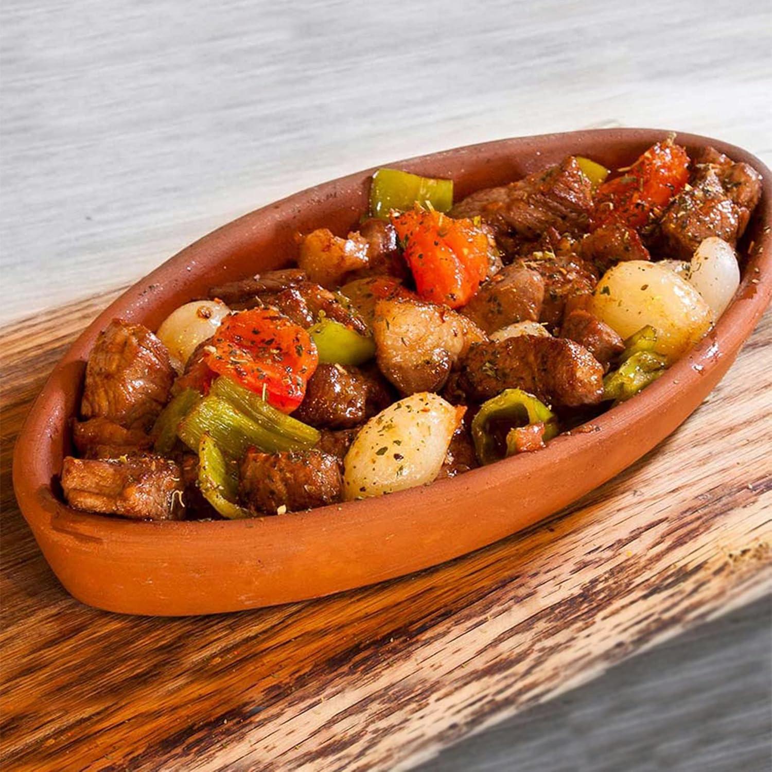 Cooking Clay Pan Set of 2, Terracota Portuguese Roaster, Large, 11.3 in