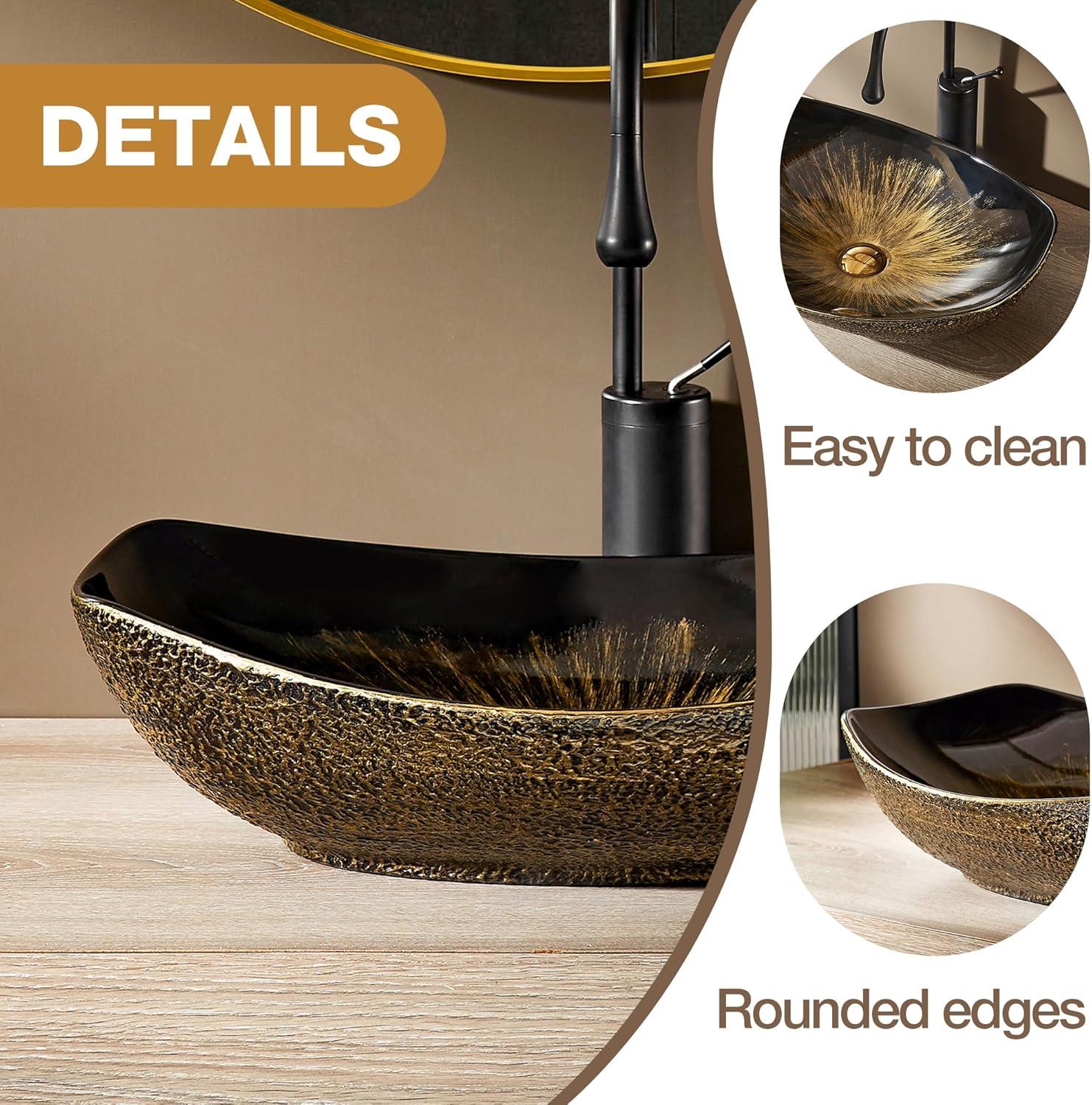 MEJE 15.88'' Ceramic Oval Bathroom Sink