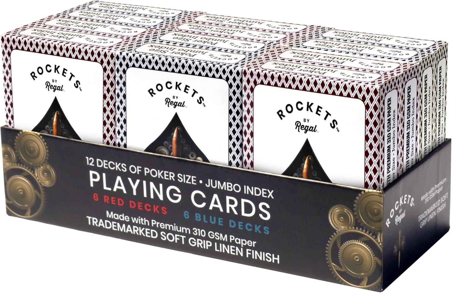 Regal Games, Monaco Casino Standard Playing Cards, Versatile Game Option, 48 Pack (24 Red Deck, 24 Blue Deck)