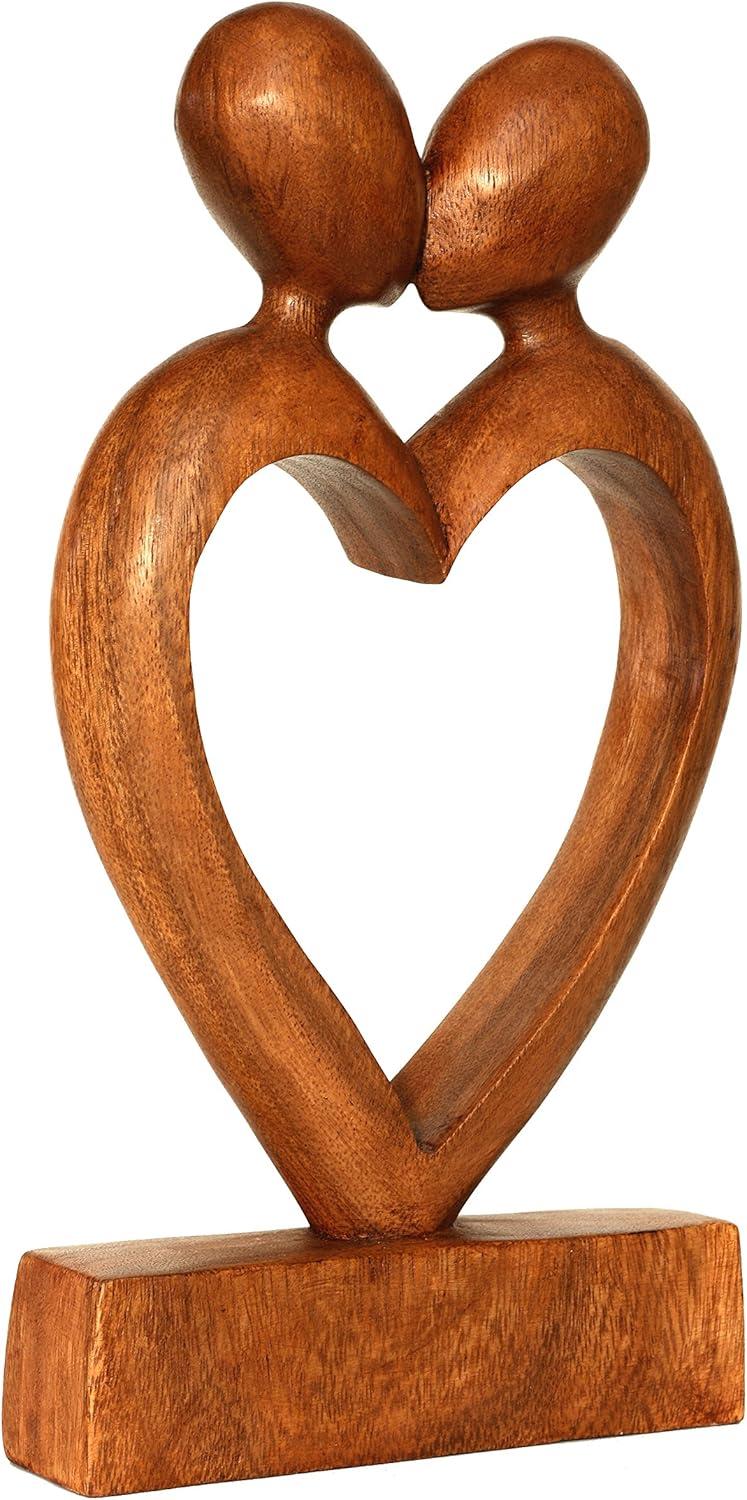 G6 Collection 12" Wooden Handmade Abstract Sculpture Statue Handcrafted Loving You Gift Art Decorative Home Decor Figurine Accent Decoration Artwork Handcarved