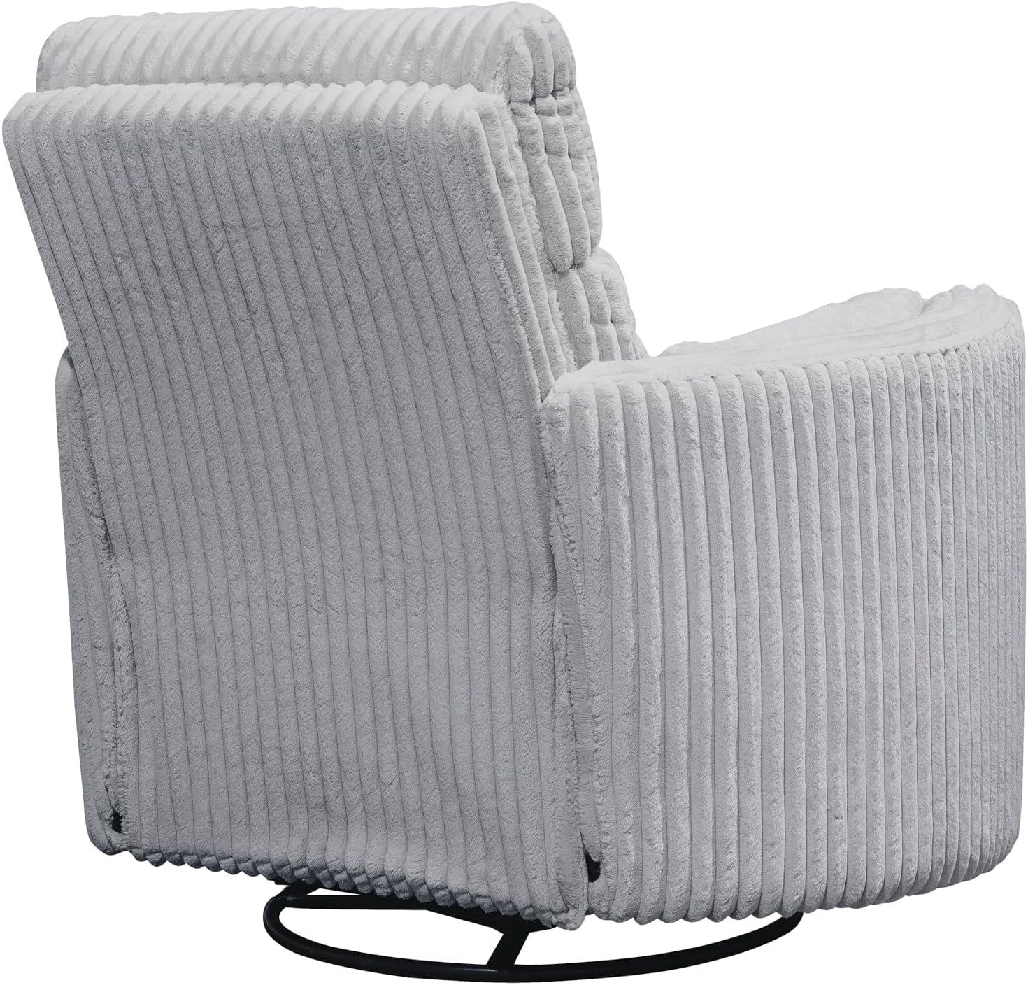 Mega Grey Swivel Glider Recliner with Plush Chenille Upholstery