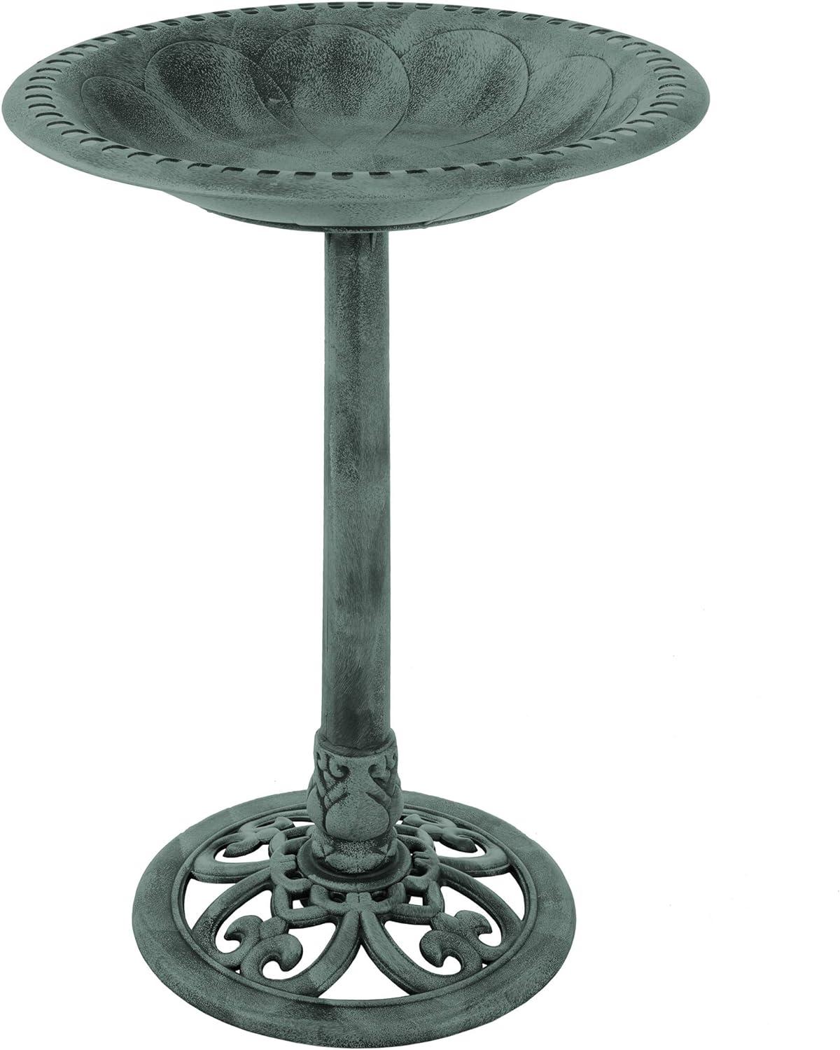 Pure Garden 50-LG1072 Antique Bird Bath - Green