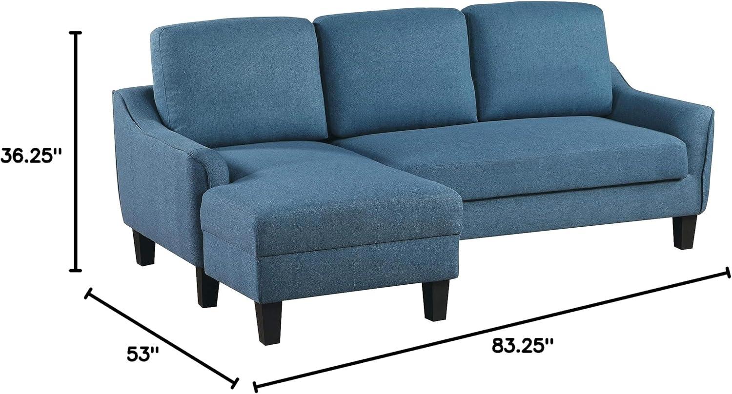 Lester Chaise Sleeper Sofa in Gray fabric with Black legs