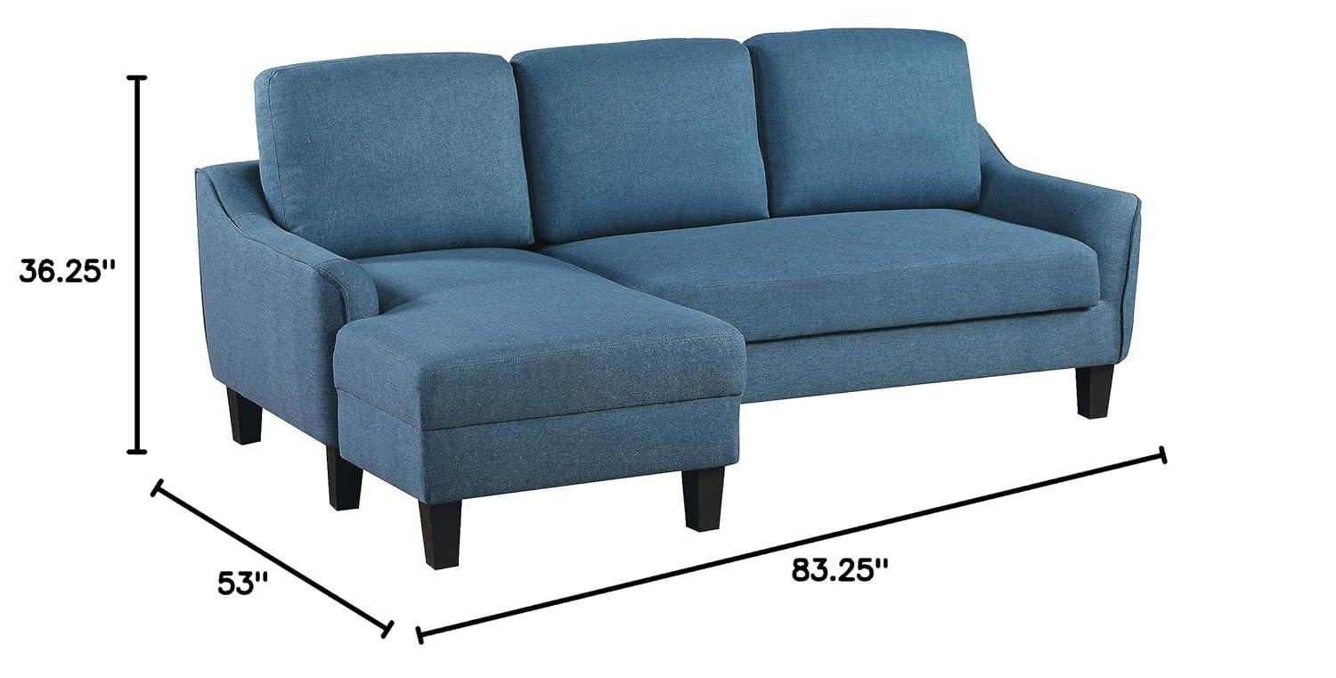 Lester Chaise Sleeper Sofa in Gray fabric with Black legs