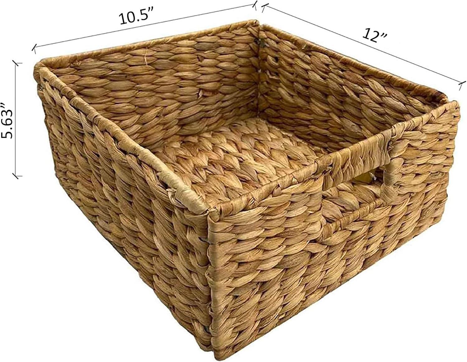 eHemco Hampton Meadows 3 Tier X-Side End Storage Cabinet with 3 Wicker Baskets, White