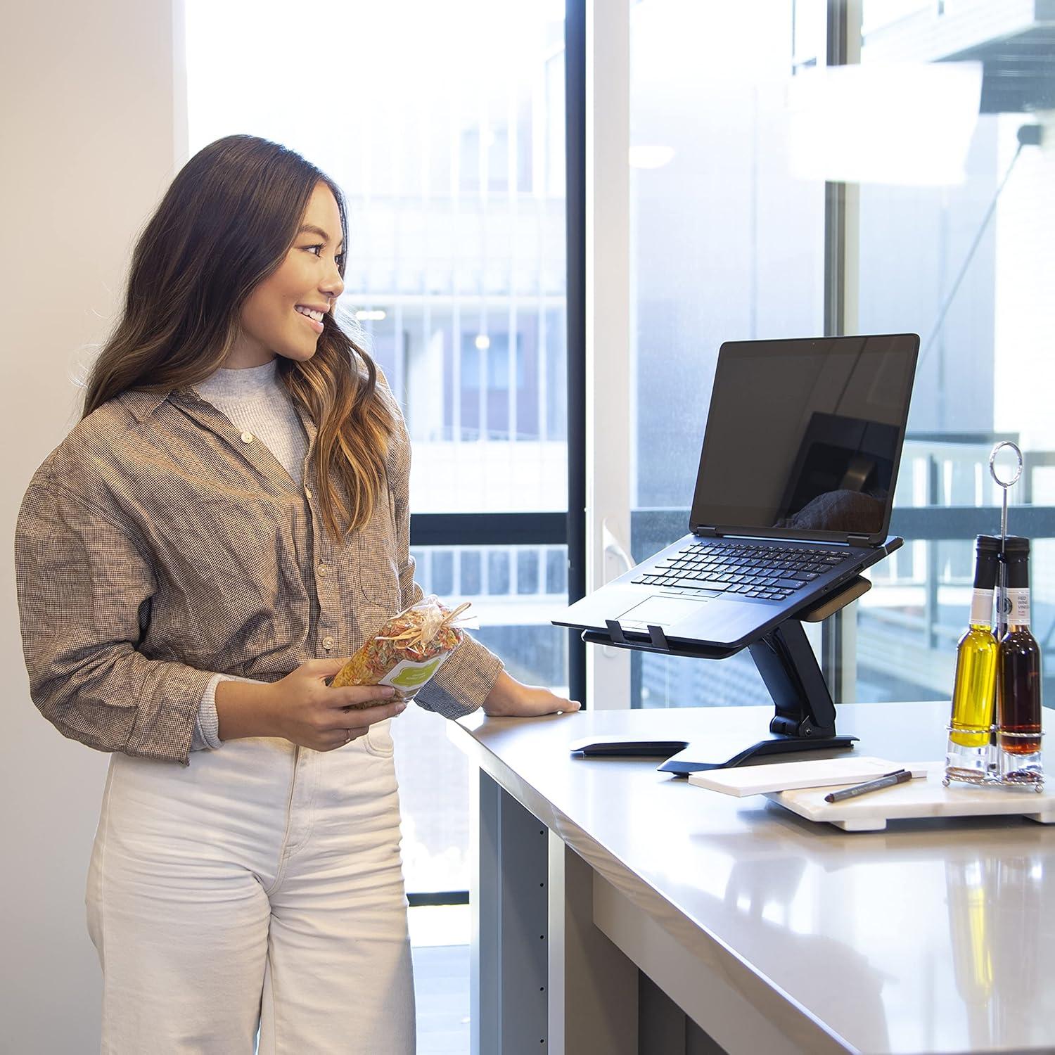Ergotron Black Adjustable Standing Desk Converter for Laptops