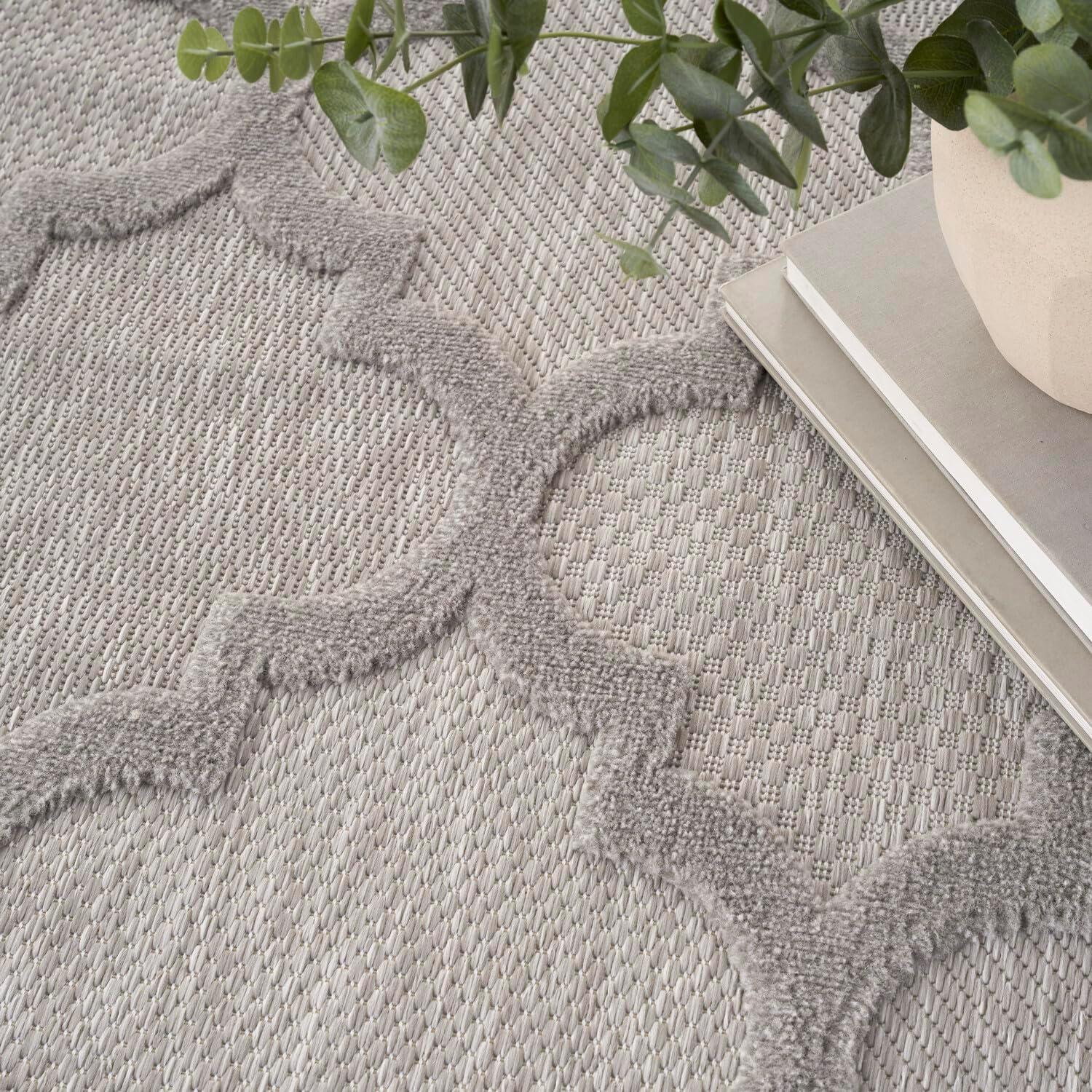 Nourison Easy Care 9' x 12' Silver Grey Indoor/Outdoor Rug