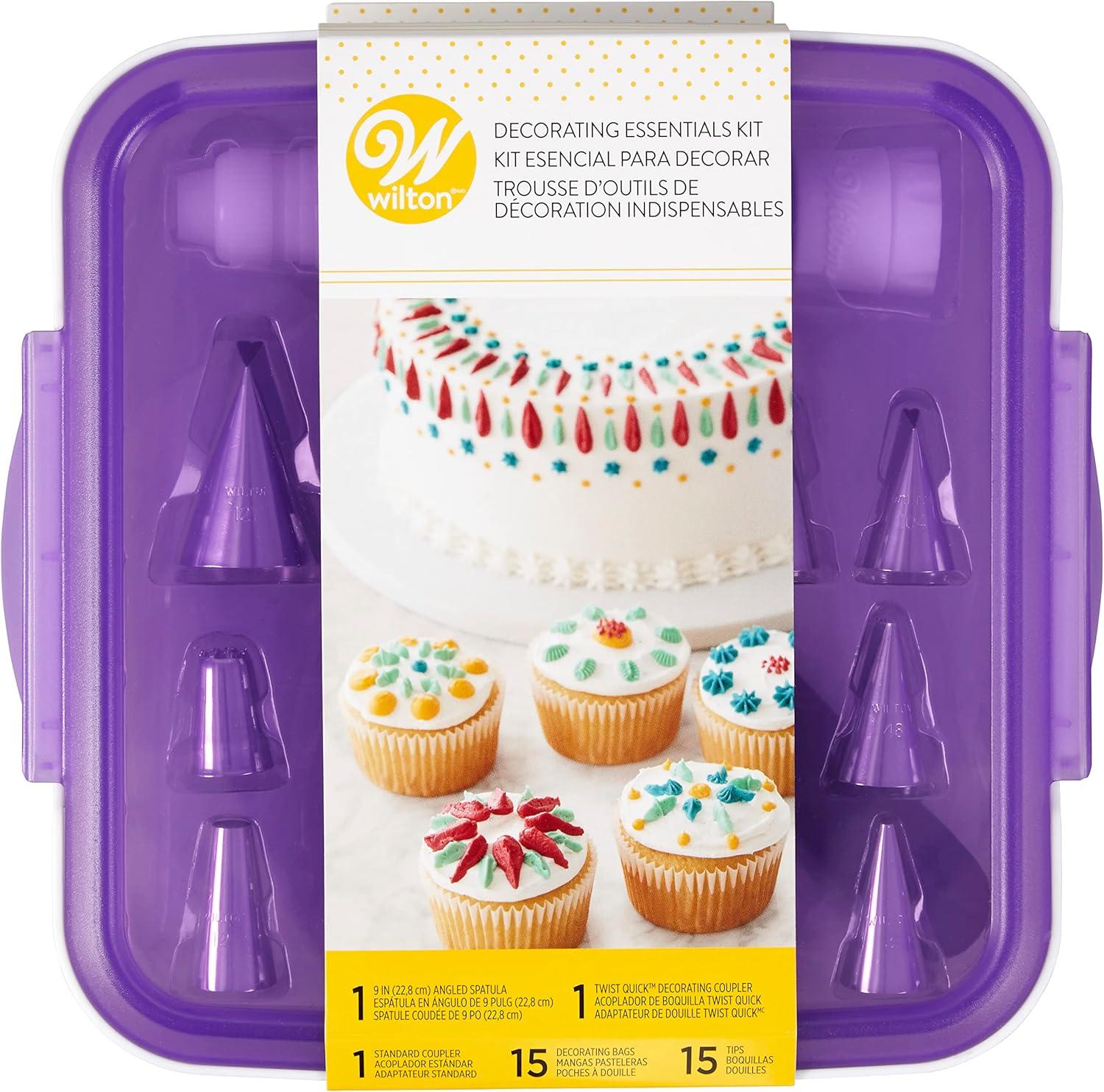 Wilton Decorating Essentials Kit - Pipe Any Kind of Design on Cakes, Cookies and Cupcakes with Buttercream Icing, The Essential Kit for Any Dessert Decorator, 33-Piece