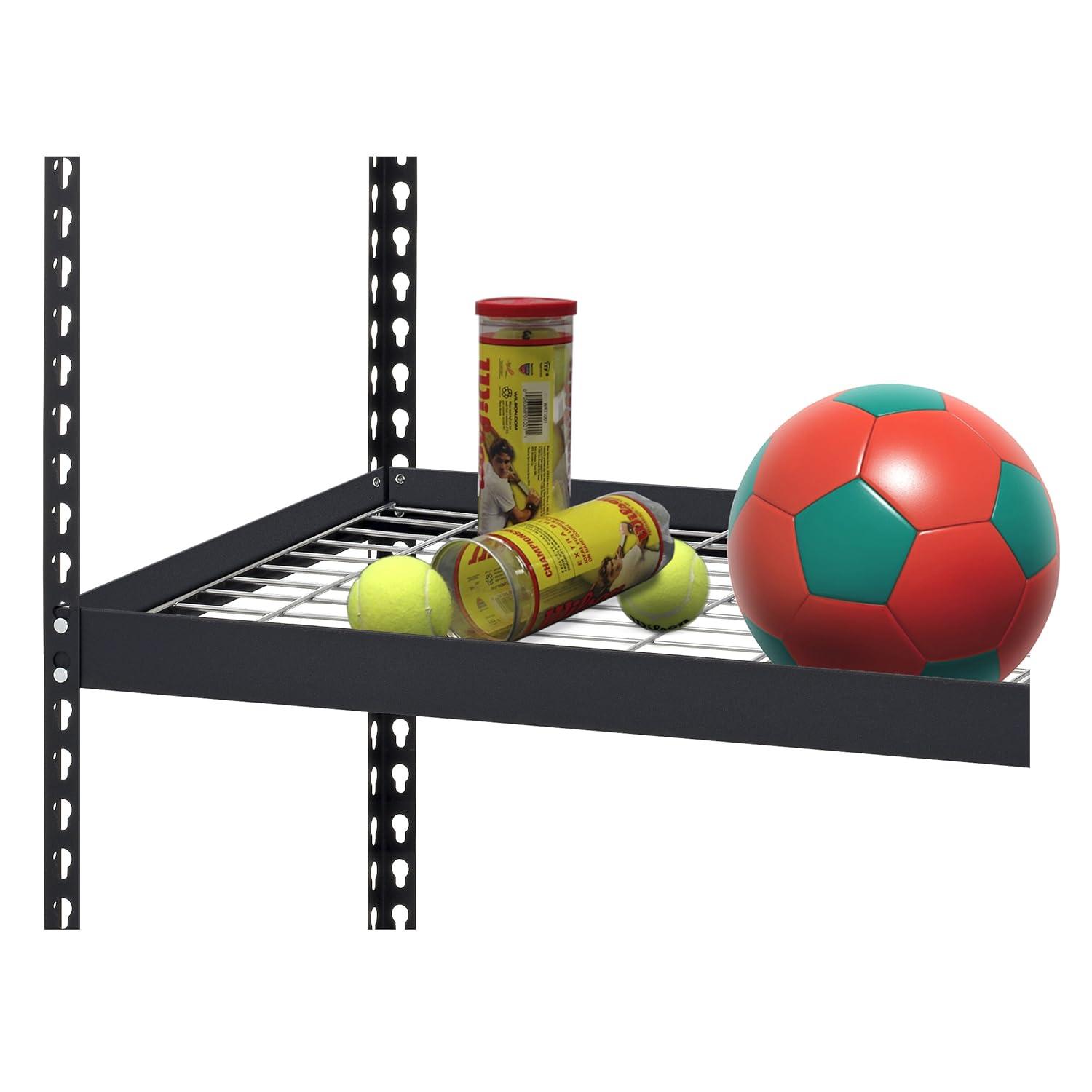 Black Steel 72" Adjustable Shelving Unit with 5 Tiers
