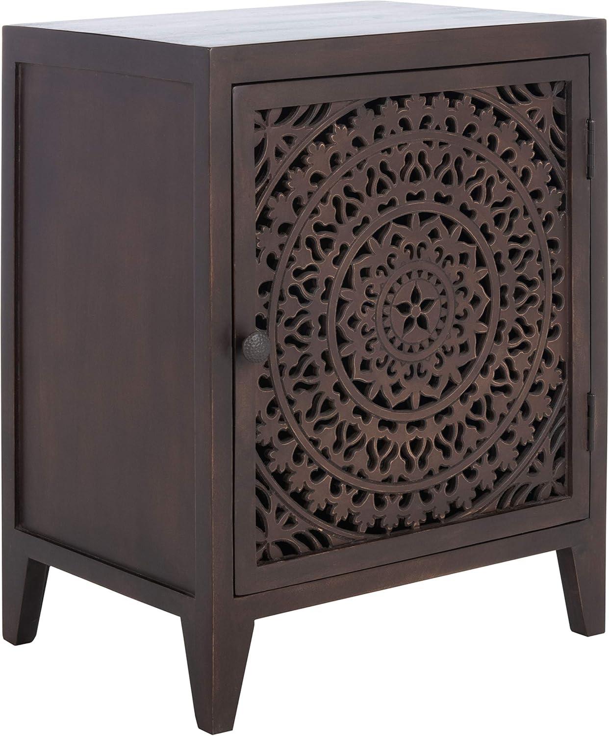 Thea 1 Door Carved Nightstand  - Safavieh