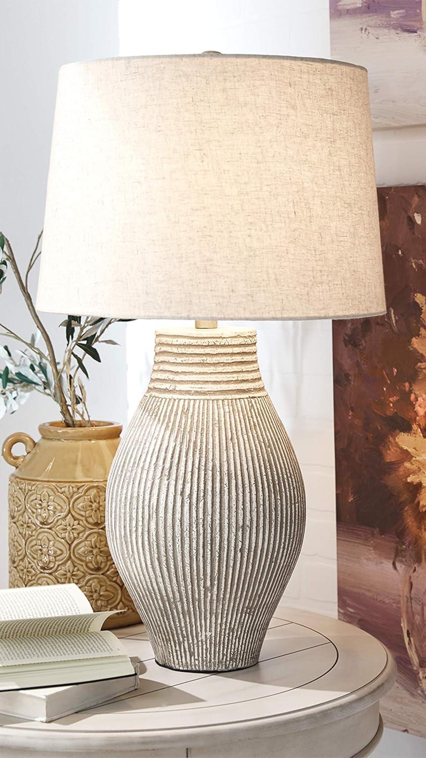 Layal Table Lamp Beige: 3-Way Switch, Textured Base, UL Listed - Signature Design by Ashley