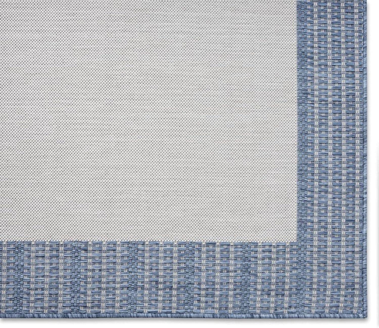 5'2" x 7'2" New York Patio Country Landry Indoor/Outdoor Rug Gray/Blue - Nicole Miller: UV & Weather-Resistant