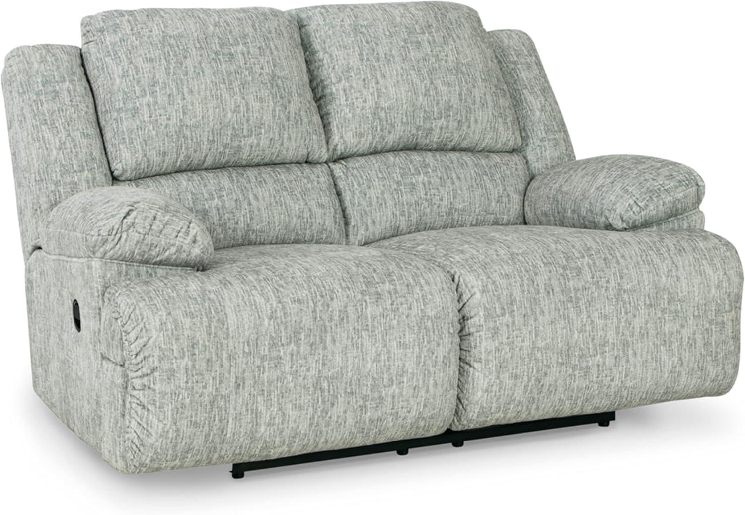 Contemporary Gray Fabric Reclining Loveseat with Cup Holder