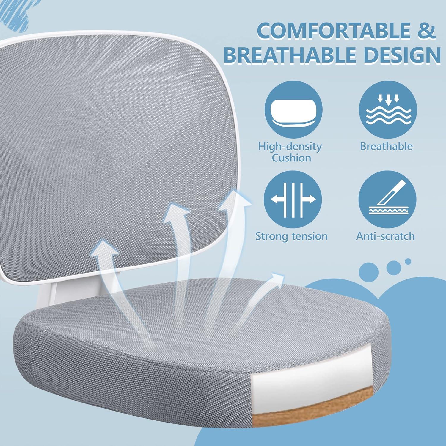 Kids Desk Chair, Pink Study Chair for Boys and Girls with Height Adjustable, Swivel Mesh Task Student Chairs for Ages 4-12, Growing Teen Office Chair for Home, School, or Office (Gray)