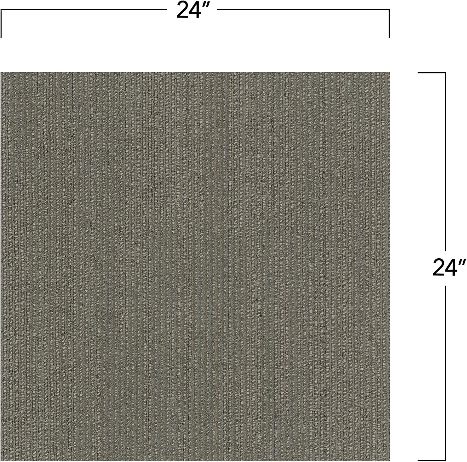 Elite 24" x 24" Gray Nylon Carpet Tile with Low Pile