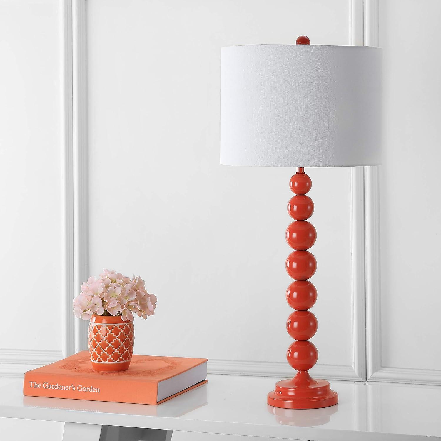 Jenna Stacked Ball Table Lamp (Set of 2) - 31.5 Inch Height - LIT4090 - Orange - Safavieh