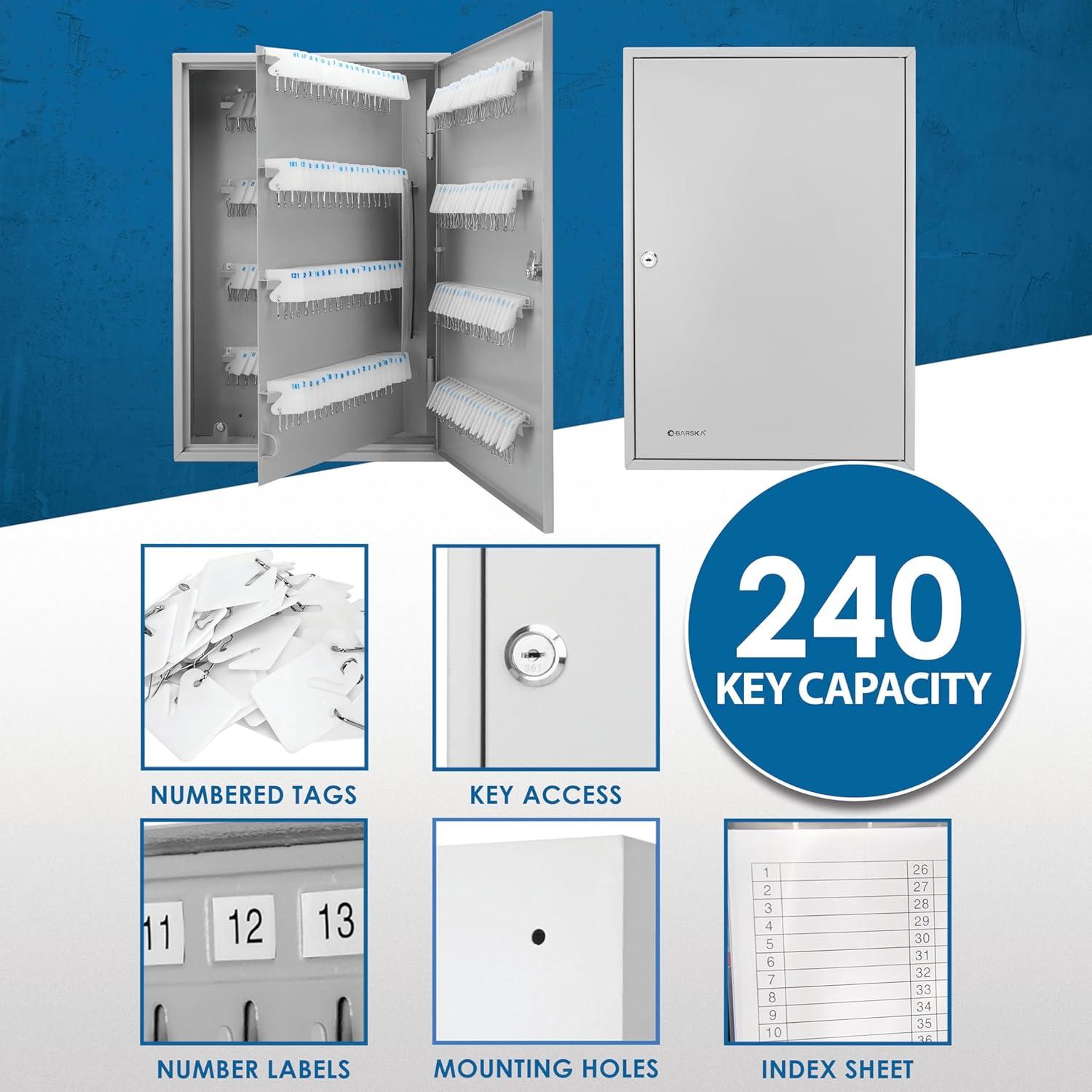 240 KEYS GREY LOCK BOX WITH WHITE TAGS