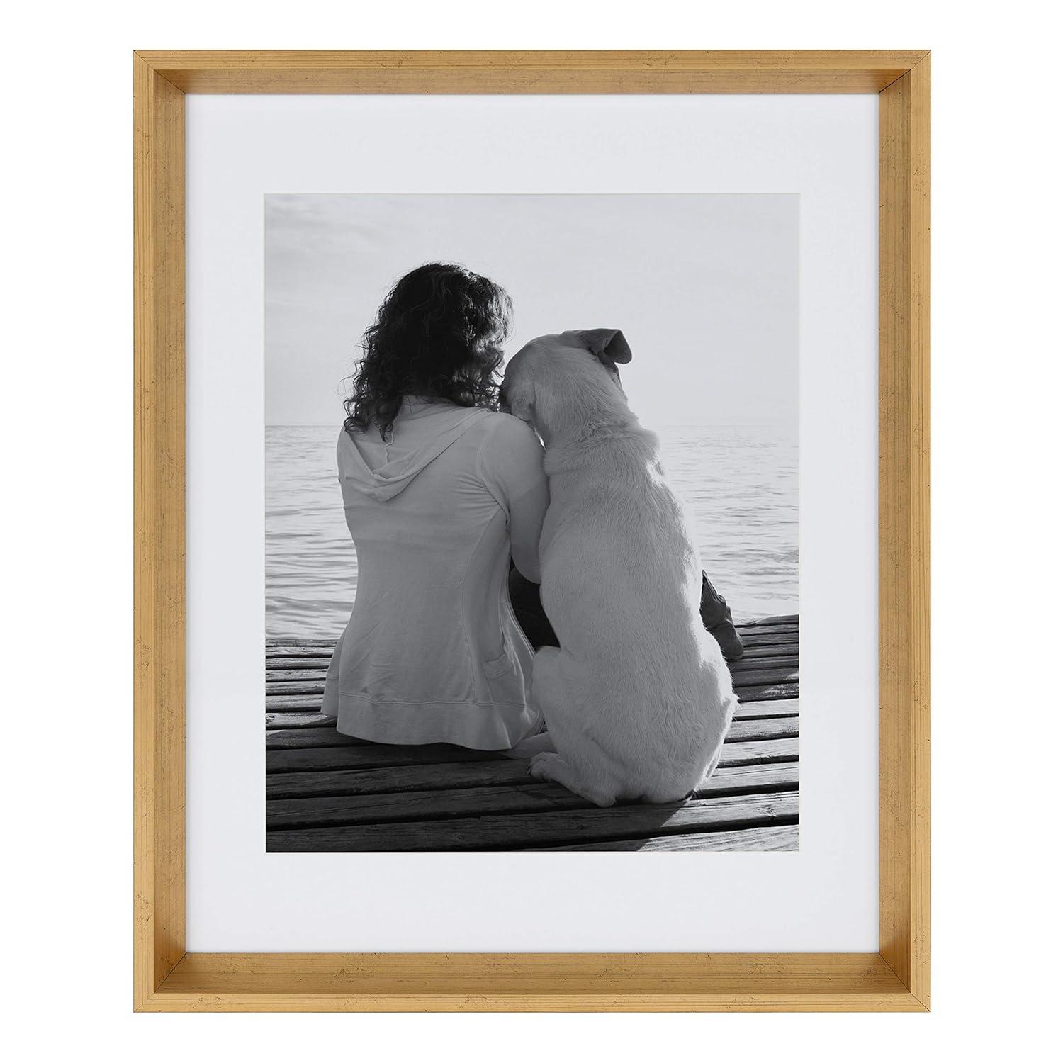 Kate & Laurel All Things Decor 14" x 18" Calder Wall Frame Gold : Modern Style, Dual Orientation, Plastic Construction