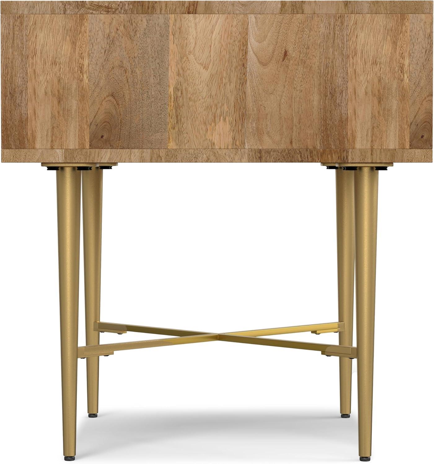 Simpli Home Fallon SOLID MANGO WOOD 20 inch Wide Square Contemporary End Table with Drawer in Natural