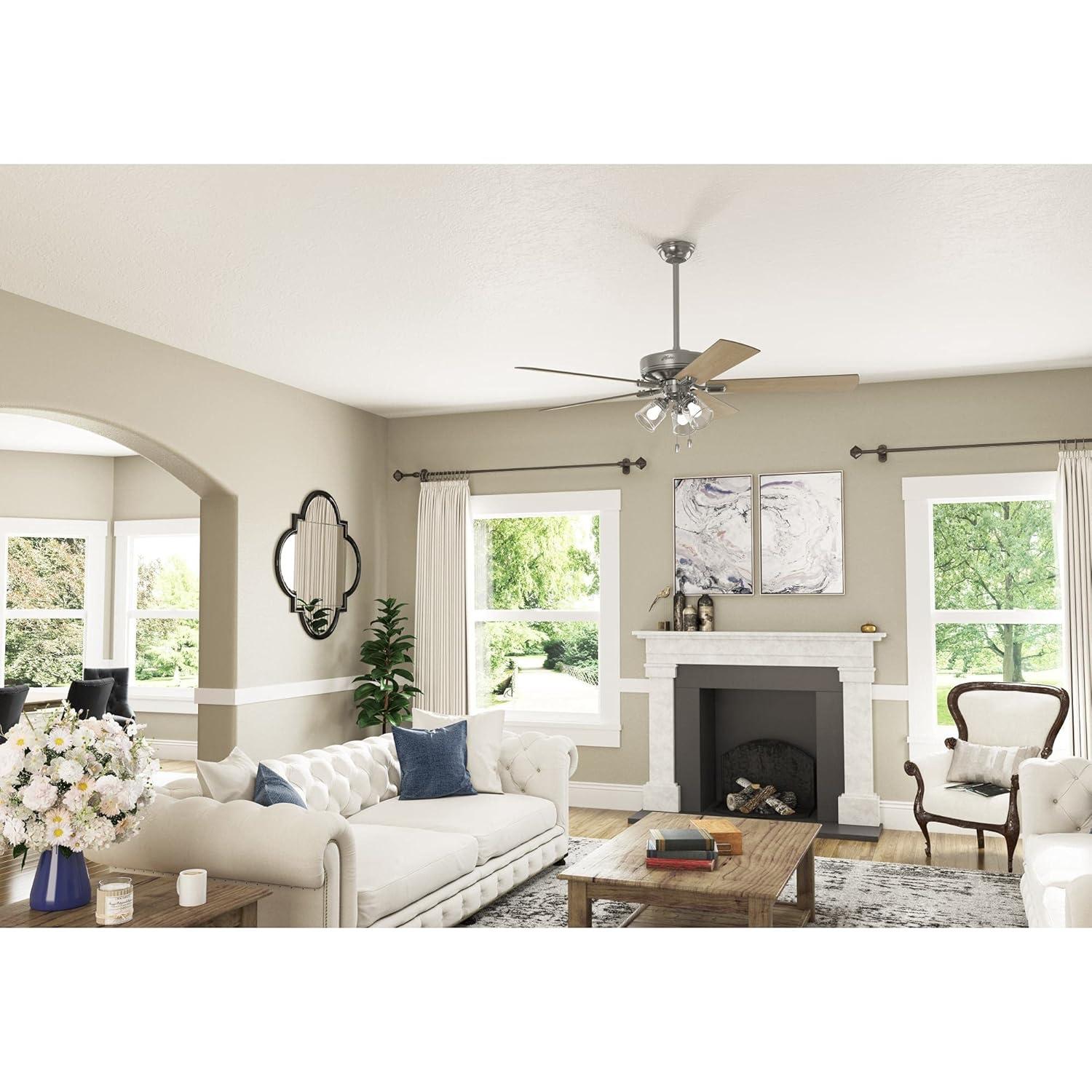 60" Crestfield 5 - Blade Ceiling Fan with Pull Chain and Light Kit Included
