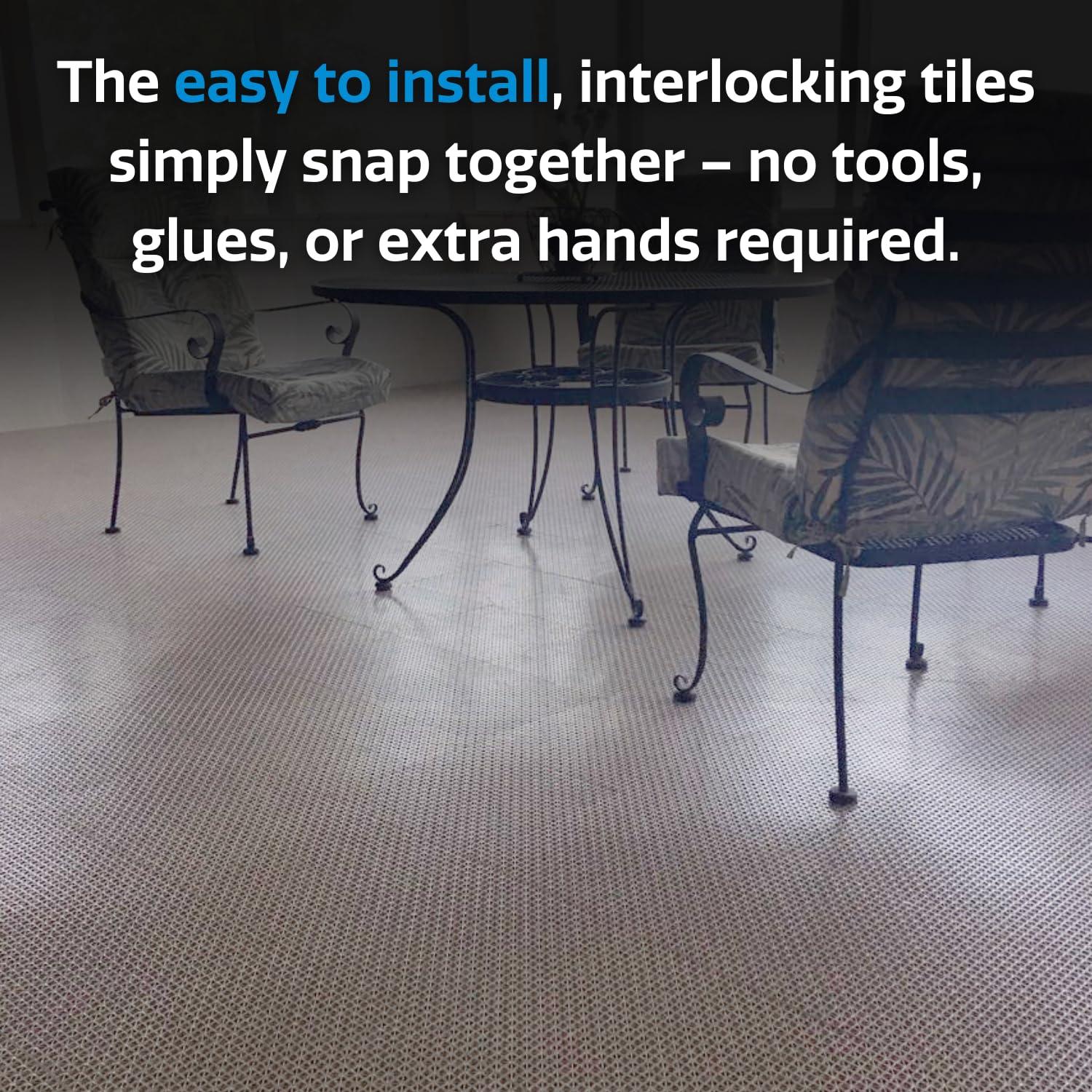 12" x 12" Plastic Interlocking Deck Tile (40-Pack)