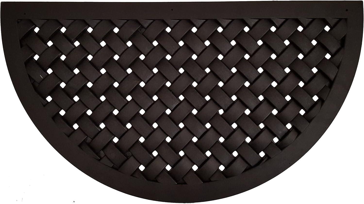 Hampton Black Rubber Half-Moon Outdoor Doormat