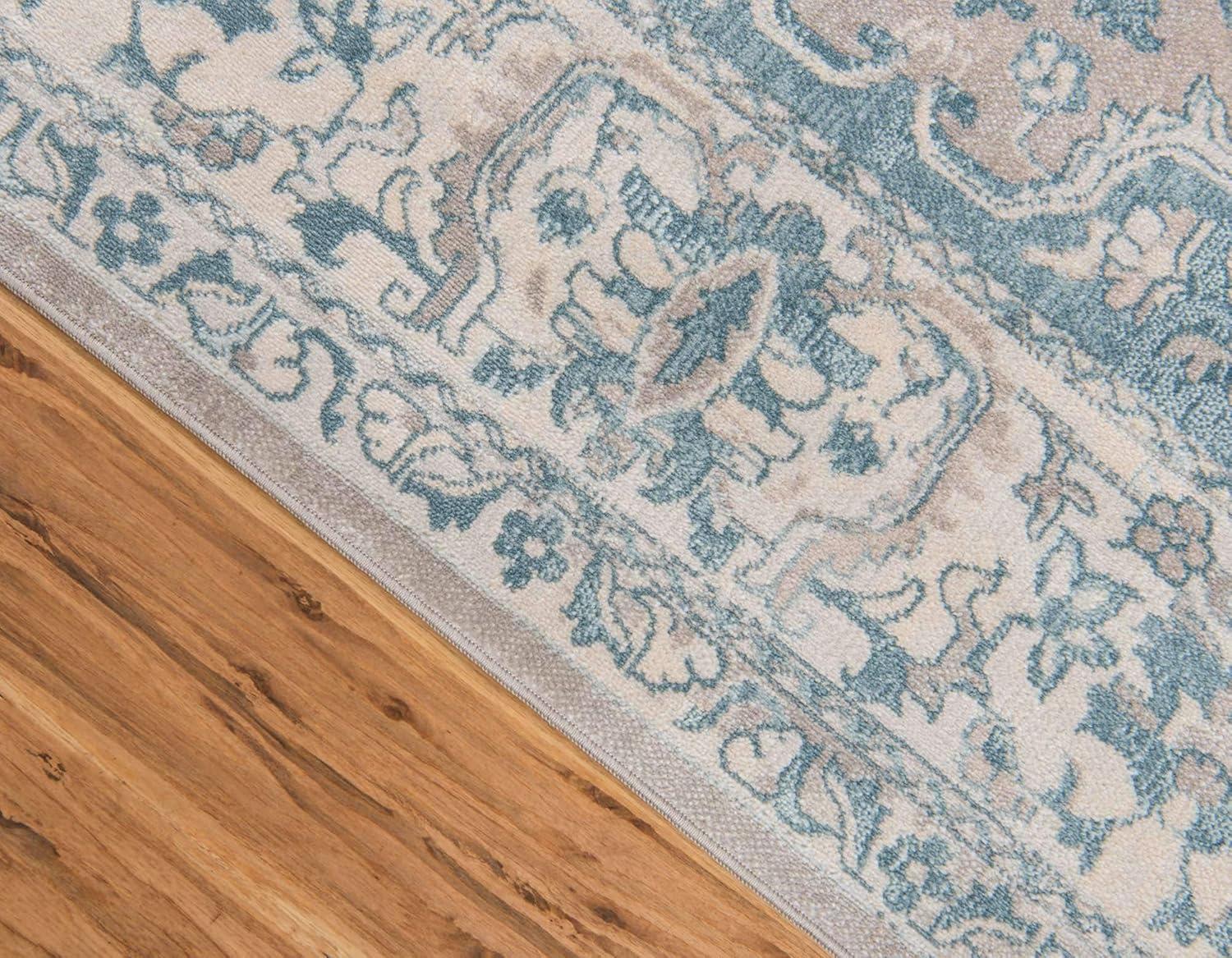 Elegant Dark Gray 8' x 10' Synthetic Rectangular Area Rug