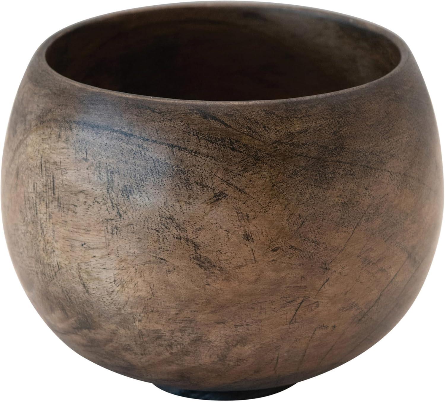 Creative Co-Op Mango Wood Bowl, Walnut Finish