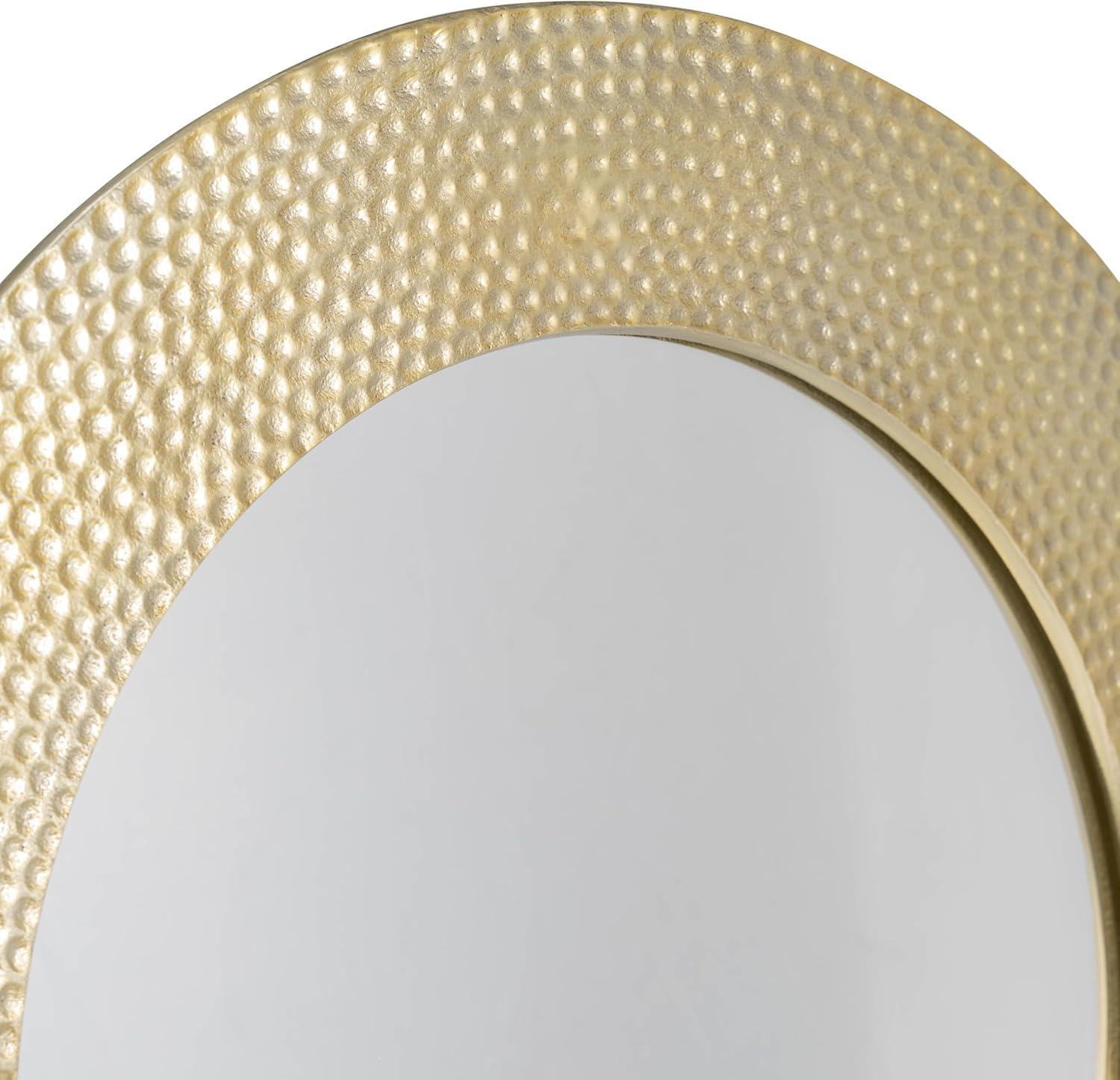 Sagebrook Home Metal 21" Hammered Mirror On Stand, Gold
