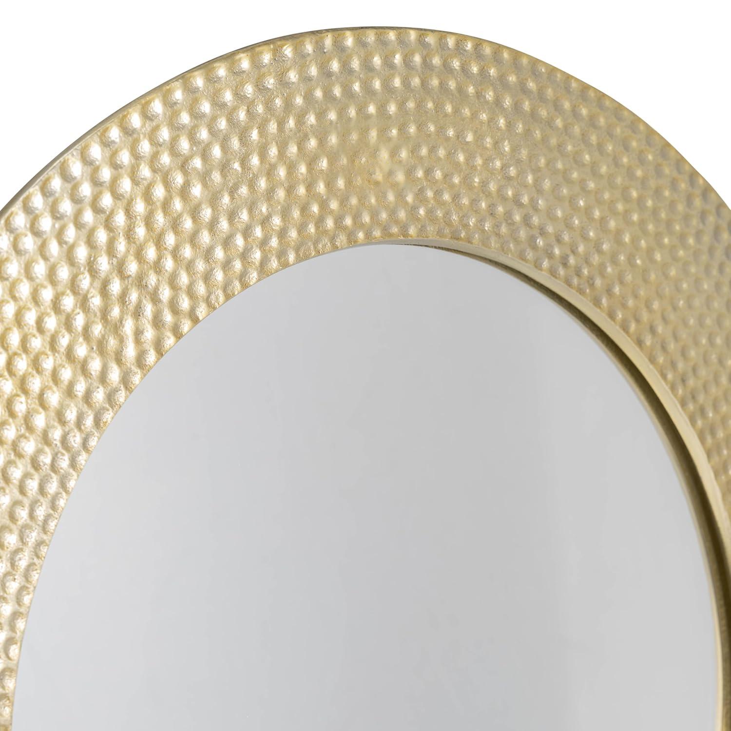 Sagebrook Home Metal 21" Hammered Mirror On Stand, Gold