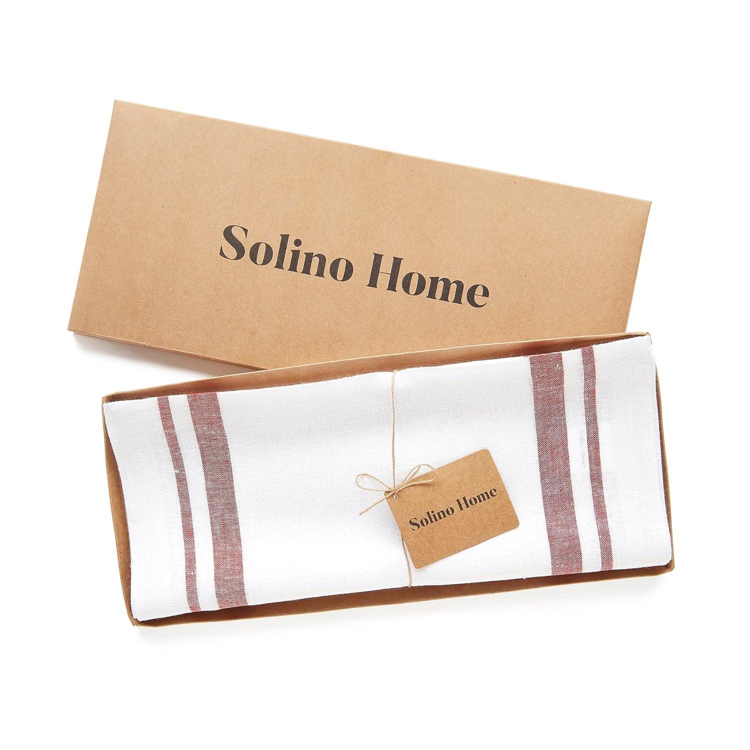 Solino Home French Stripe - 100% Pure Linen Table Runner