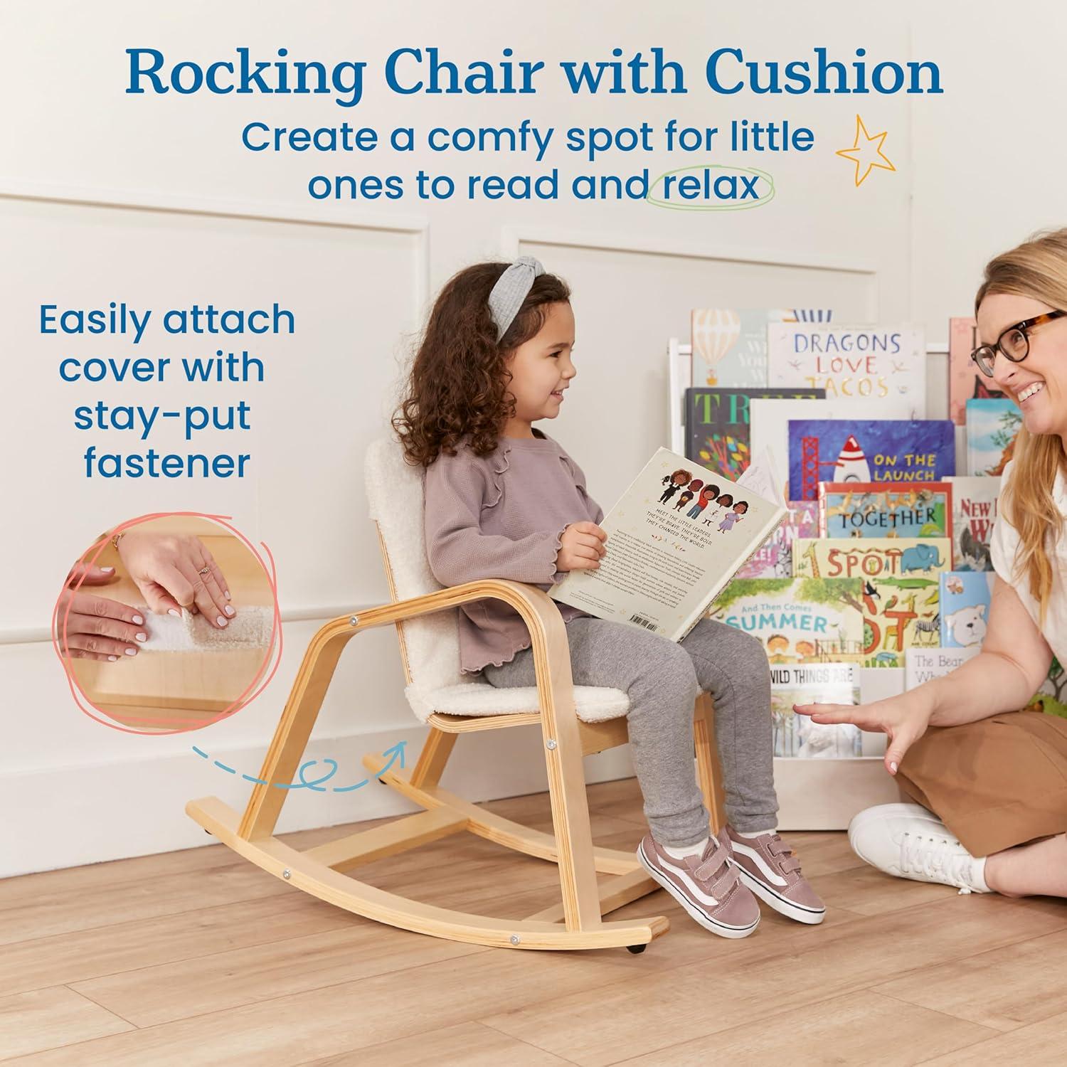 ECR4Kids Bentwood Rocking Chair with Cushion, Kids Furniture