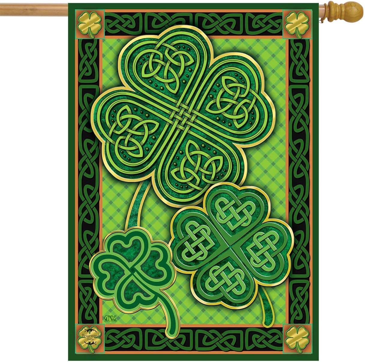 Briarwood Lane Celtic Shamrocks St. Patrick's Day House Flag Iris